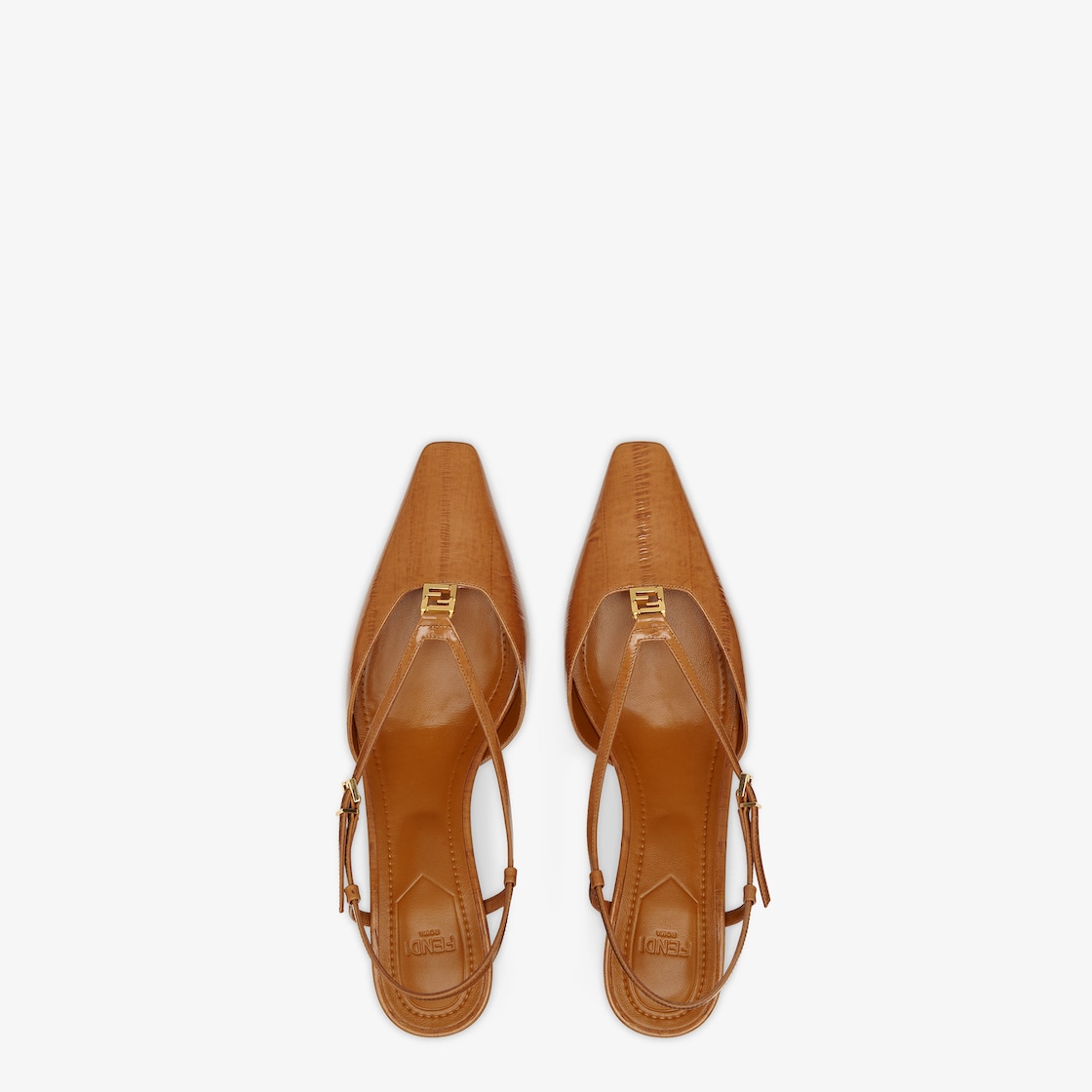 Fendi FFold Beige eel leather low-heeled slingbacks Beige - Image 4/4