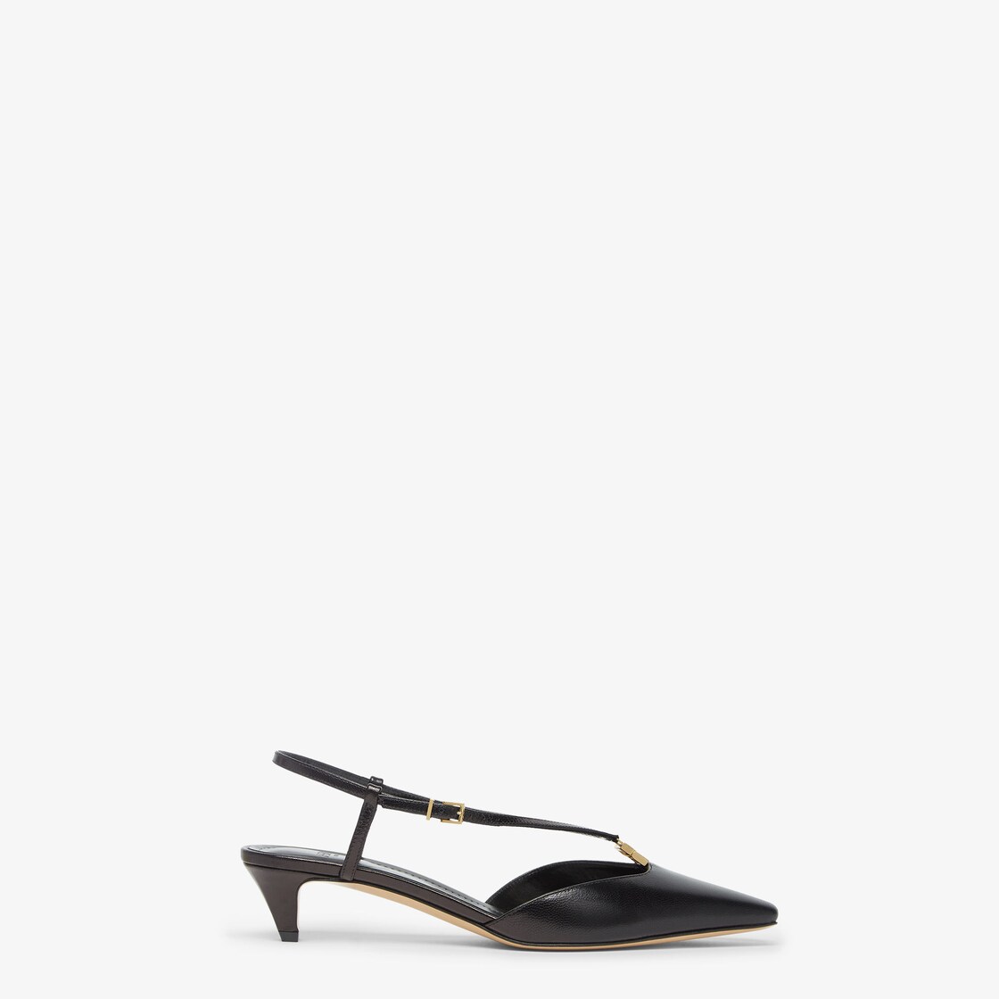 Fendi FFold Black leather low-heeled slingbacks Black - Image 1/5