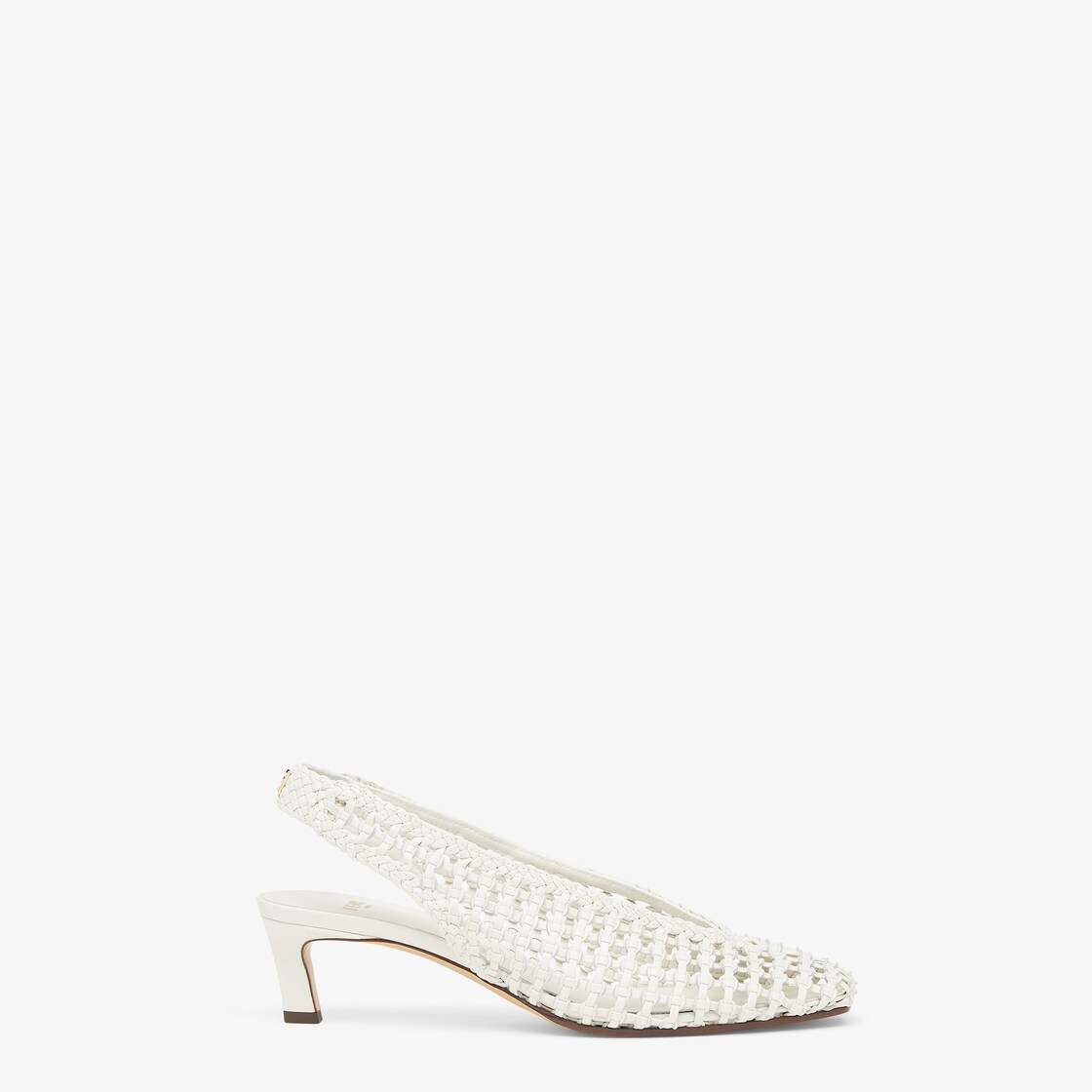 Slingbacks White leather low-heeled slingbacks White - Image 1/5