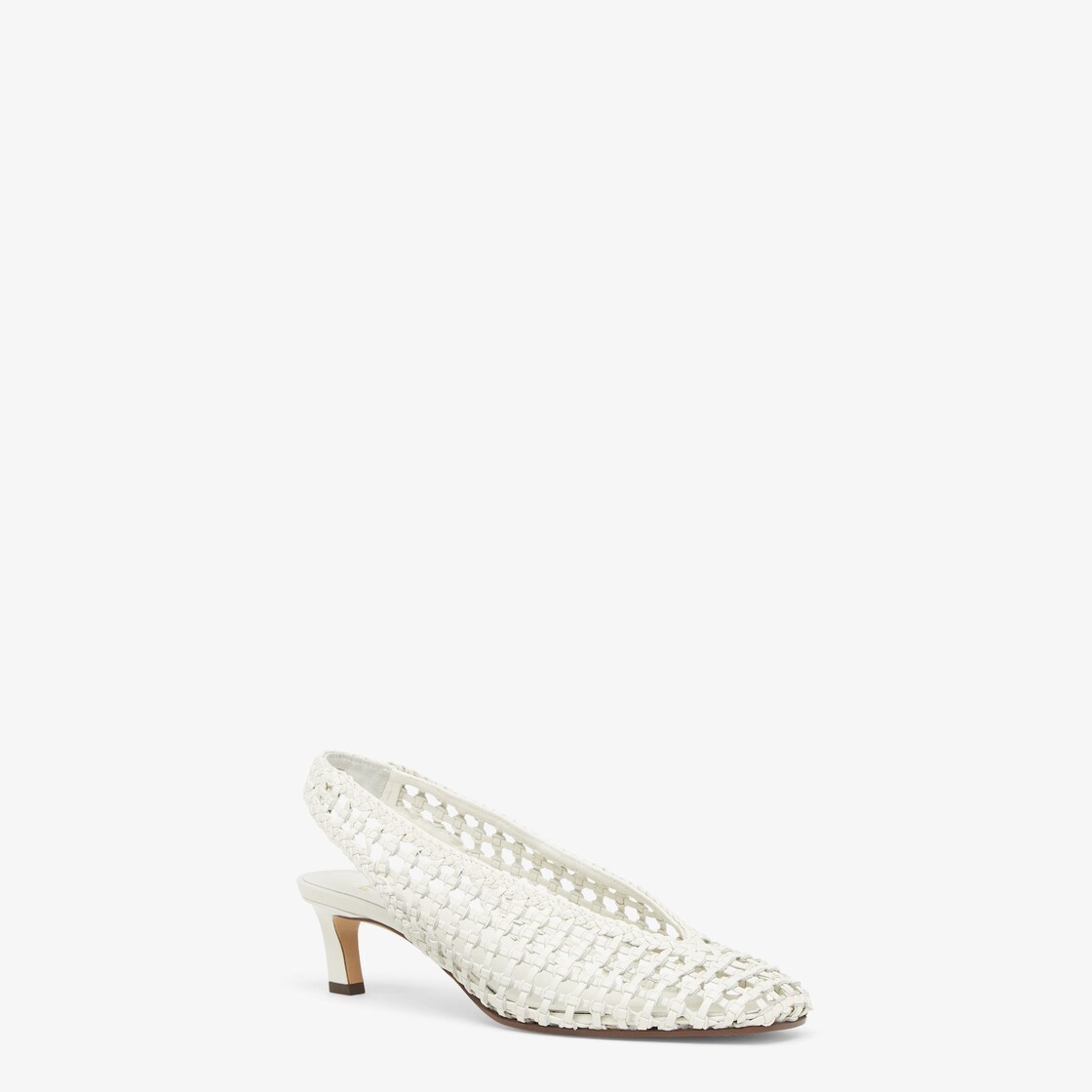 Slingbacks White leather low-heeled slingbacks White - Image 2/5