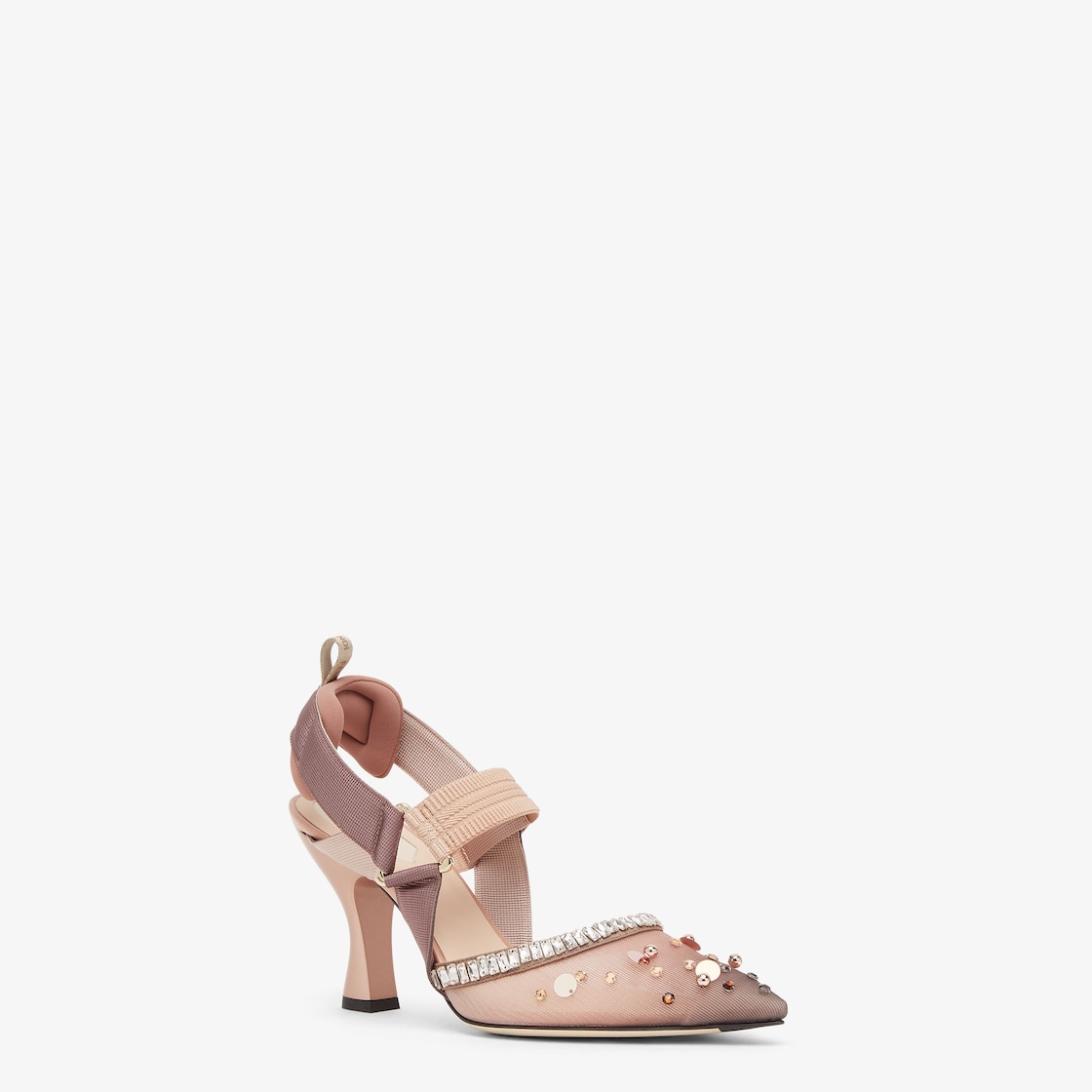 Colibrì Pink mesh and crystals high-heeled slingbacks Pink - Image 2/4