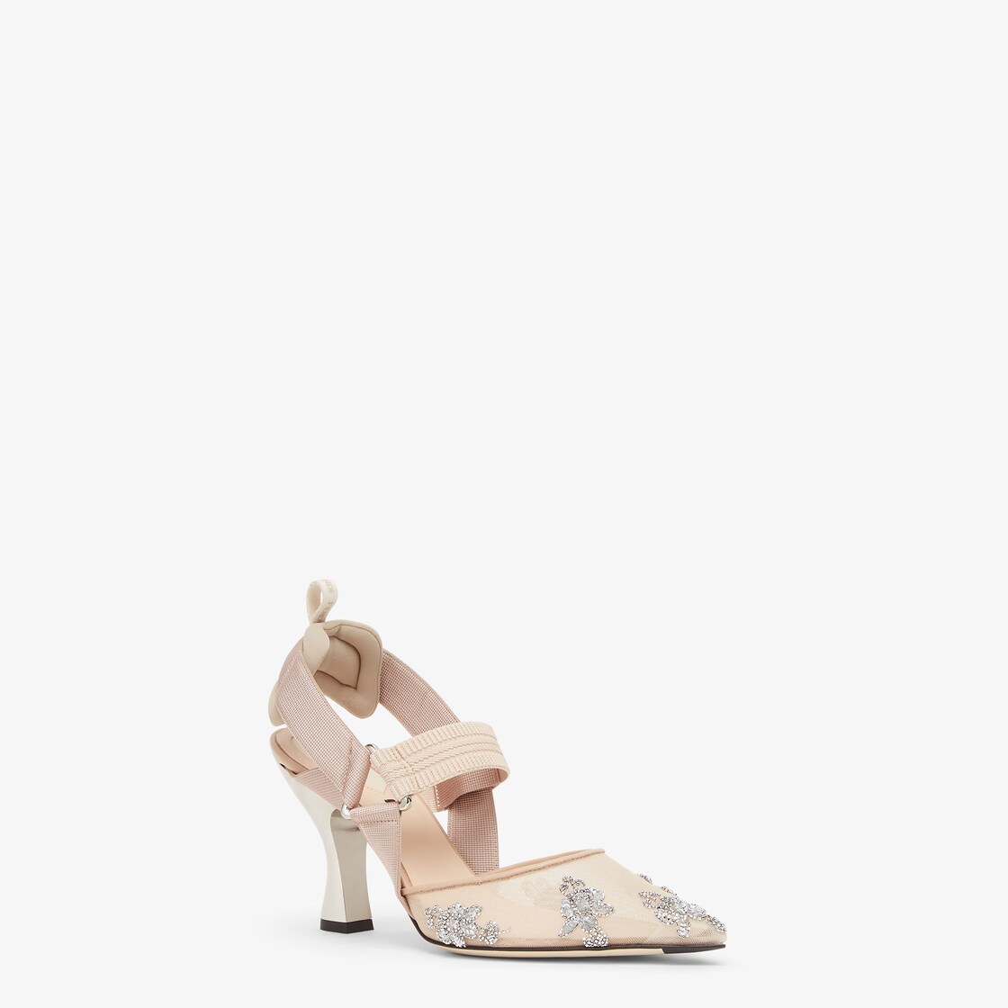 Colibrì Pink mesh and embroidery high-heeled slingbacks Pink - Image 2/4