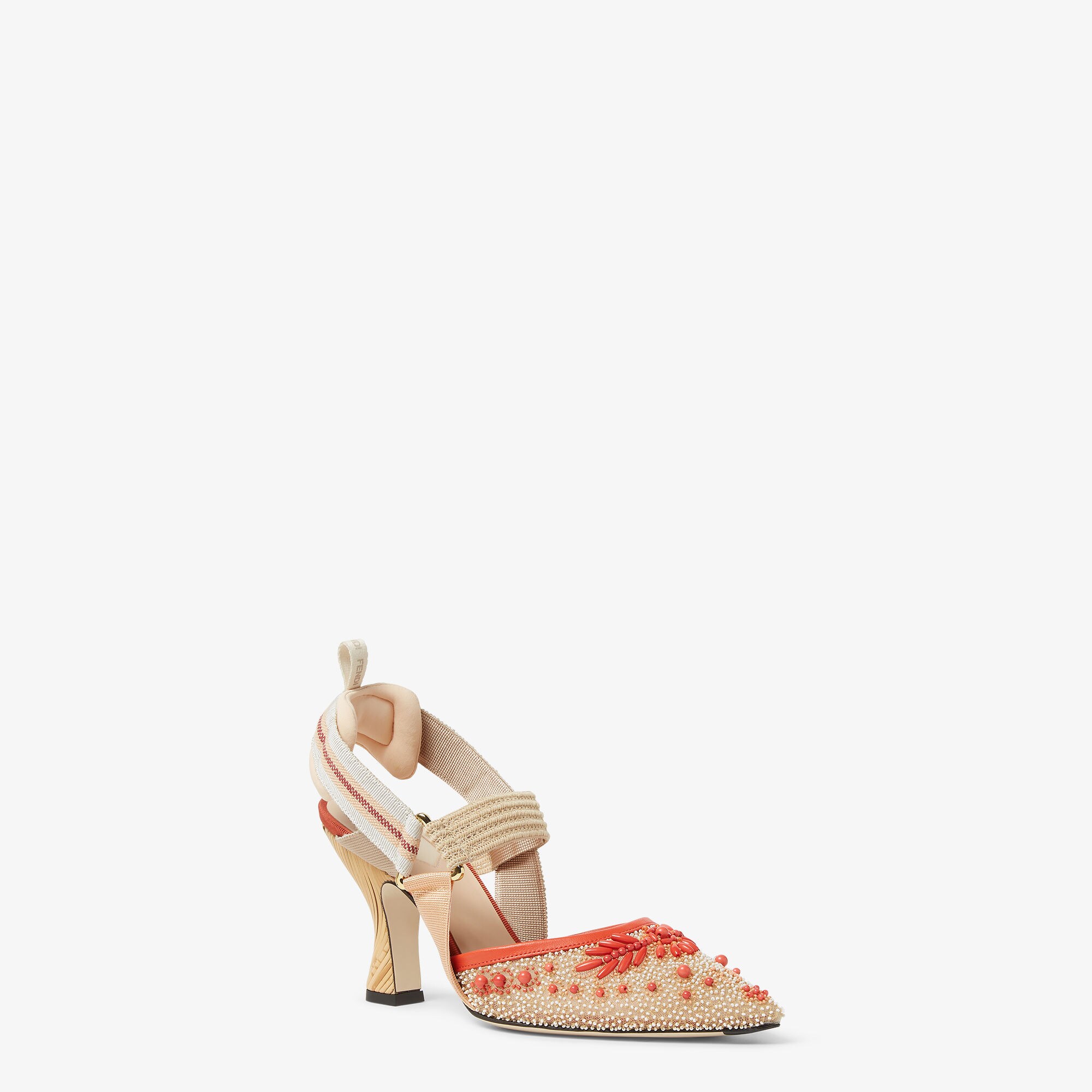 【FENDI】レディース☆FF刺繍 Colibri パッチワーク パンプス Colibrì Technical fabric Beige | Fendi