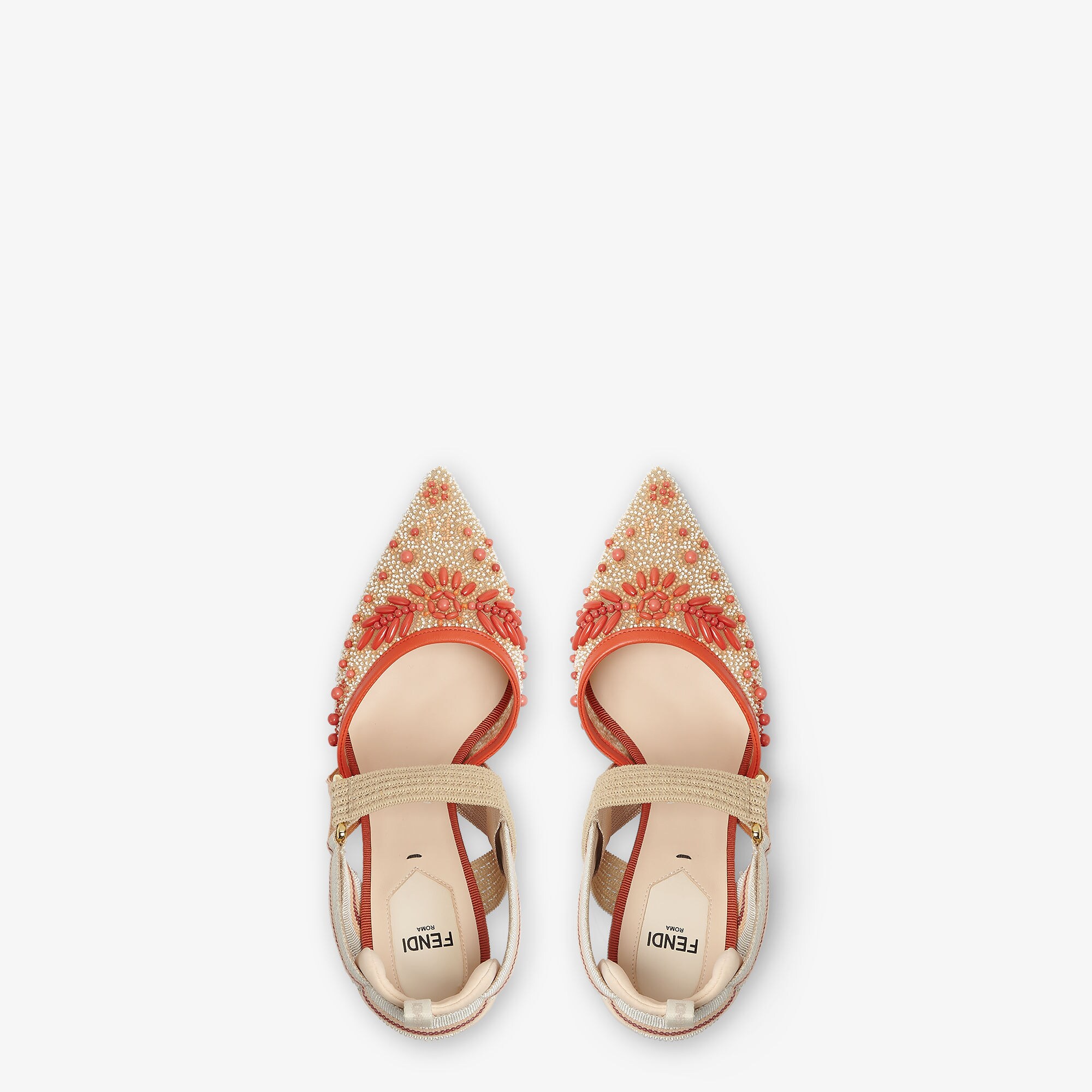 【FENDI】レディース☆FF刺繍 Colibri パッチワーク パンプス Colibrì Technical fabric Beige | Fendi