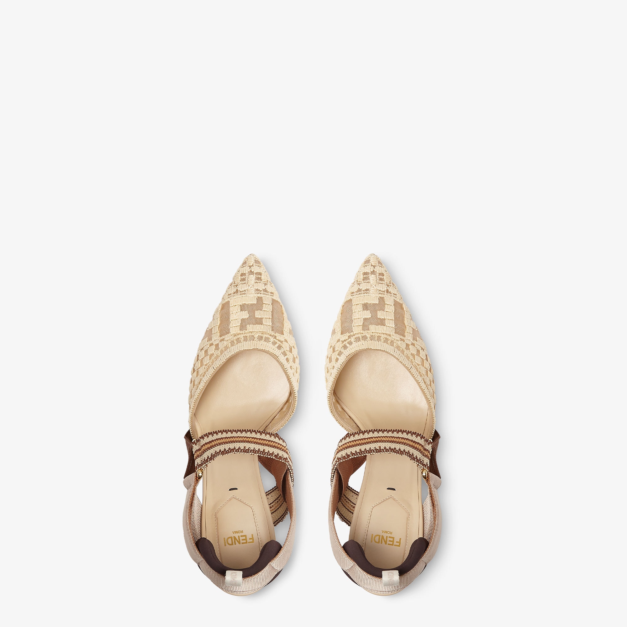 パンプス Fendi Colibri Patchwork Pumps With Ff Embroidery Fendi Colibri 85MM Crystal-Embellished Slingback Pumps