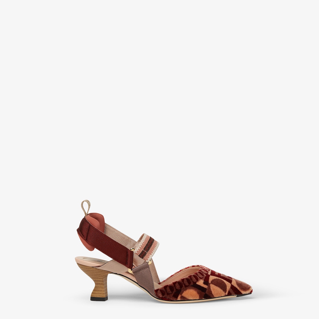 Colibrì Pink tapestry-effect fabric medium-heeled slingbacks Pink - Image 1/4