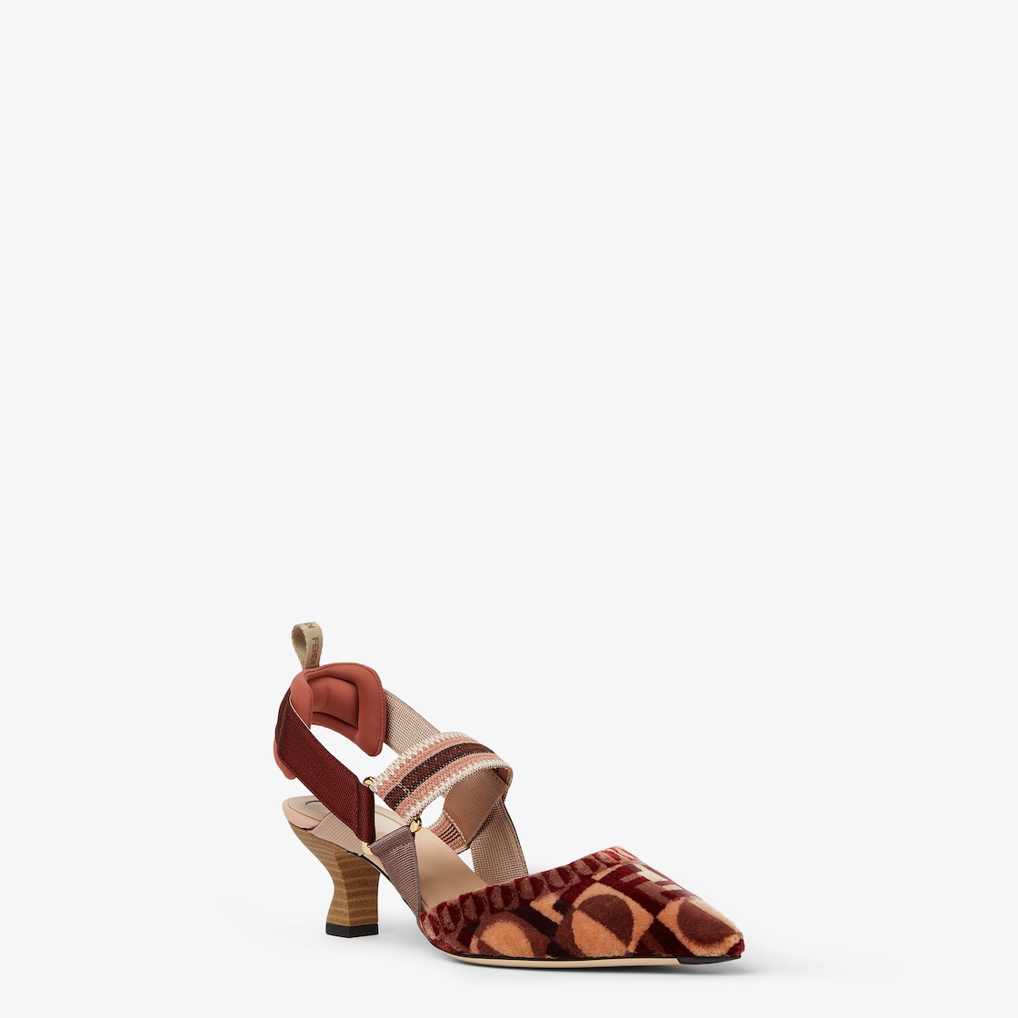 Colibrì Pink tapestry-effect fabric medium-heeled slingbacks Pink - Image 2/4