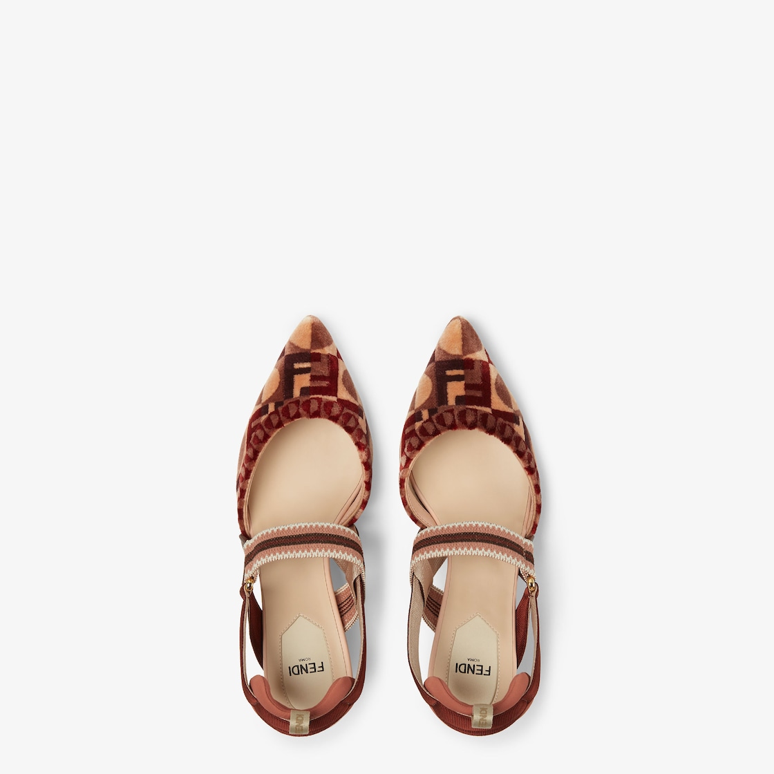 Colibrì Pink tapestry-effect fabric medium-heeled slingbacks Pink - Image 4/4