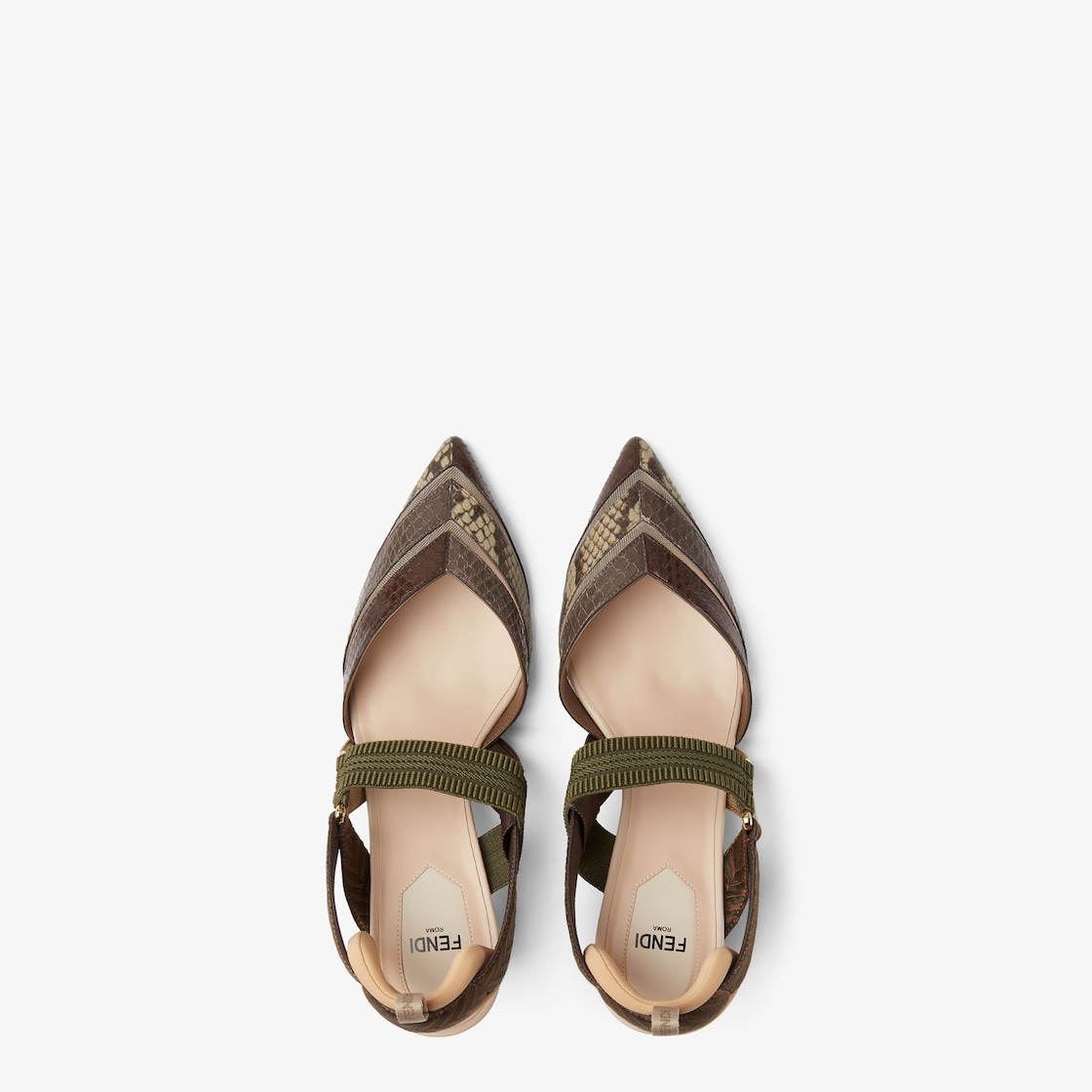 Colibrì Medium-heeled mesh and ayers leather slingbacks Multicolour - Image 4/4