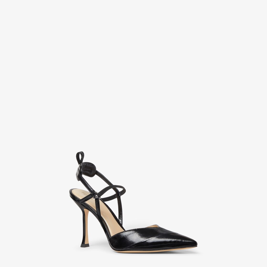 Very Colibrì Black hagfish leather high-heeled slingback Black - Image 2/4
