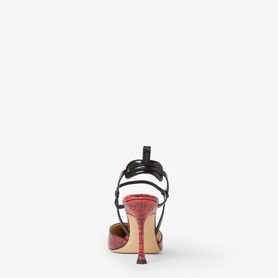 Very Colibrì High-heeled red and black leather slingbacks Red - Image 3/4