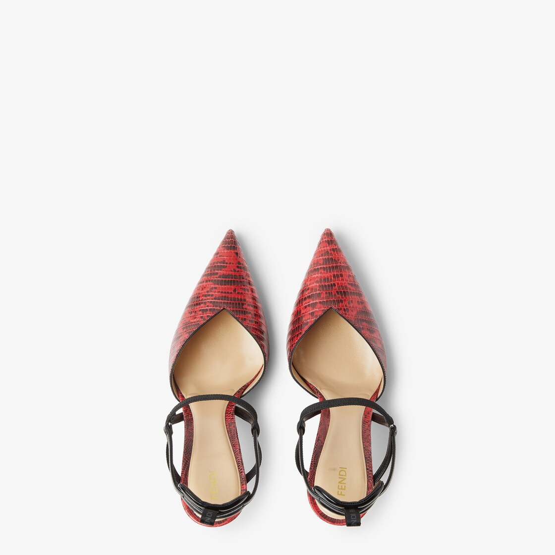 Very Colibrì High-heeled red and black leather slingbacks Red - Image 4/4