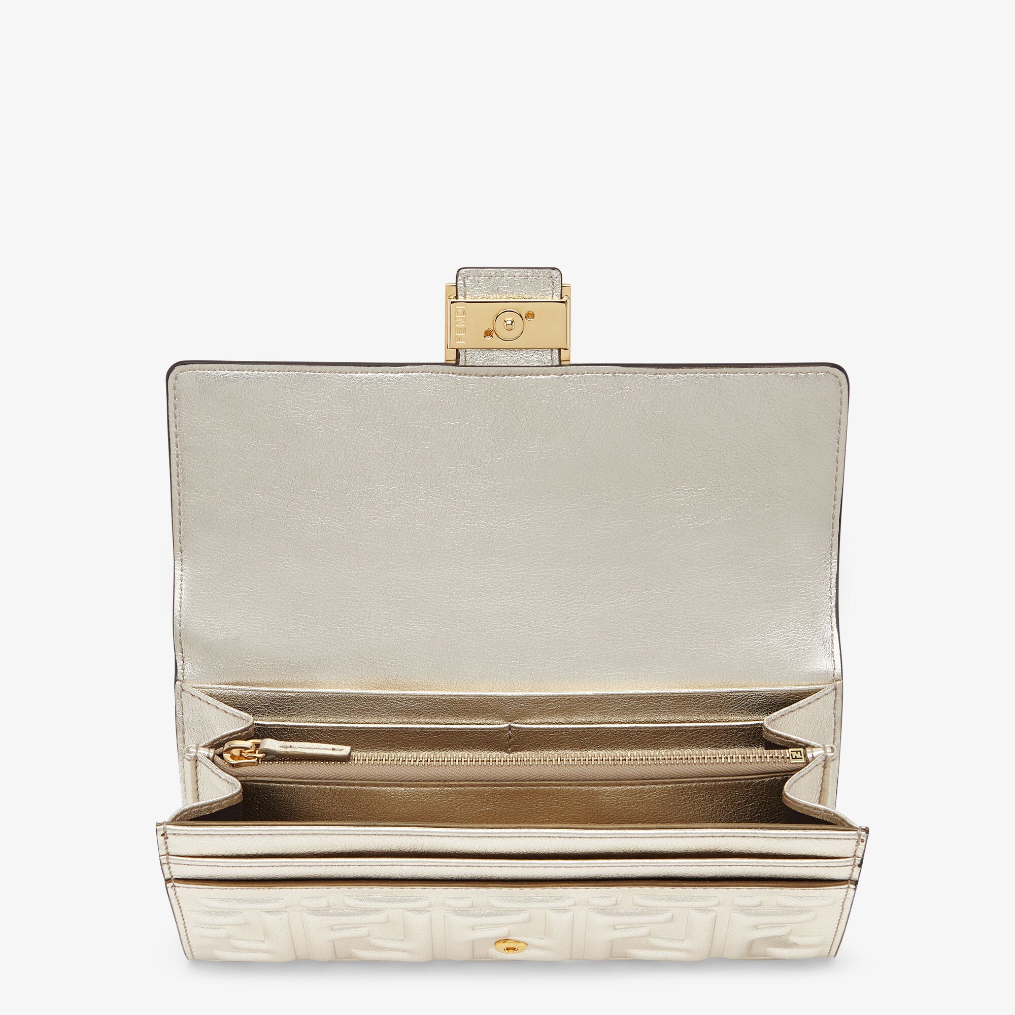 かこFendi バゲット　コンチネンタル財布 FENDI フェンディ 長財布 バゲット コンチネンタル ペリドット