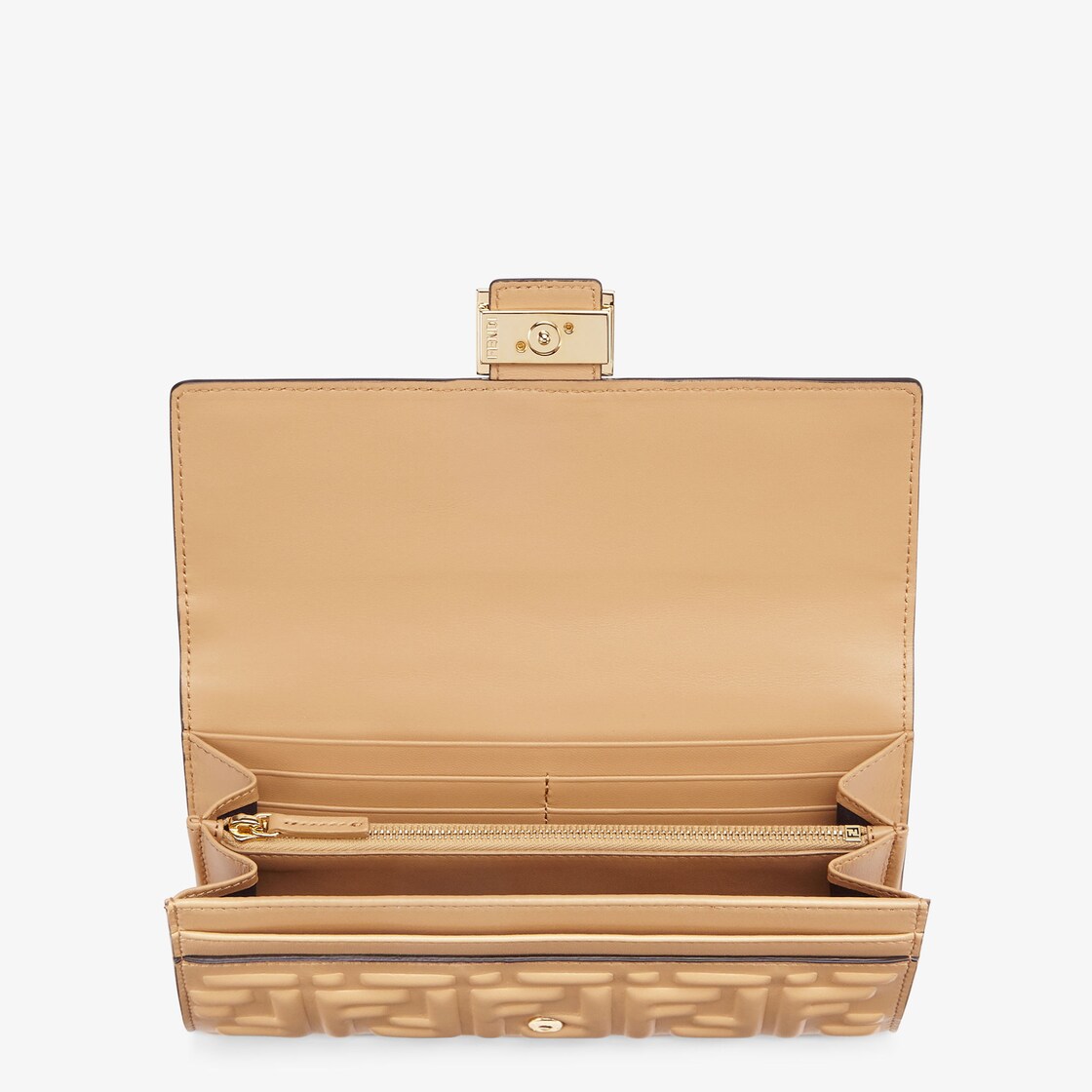 バゲット コンチネンタル財布 - ベージュナッパレザー 財布 | Fendi