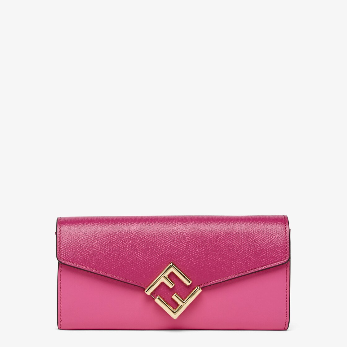 中古】 長財布 フェンディ FENDI バイカラー グレー ピンク トゥー