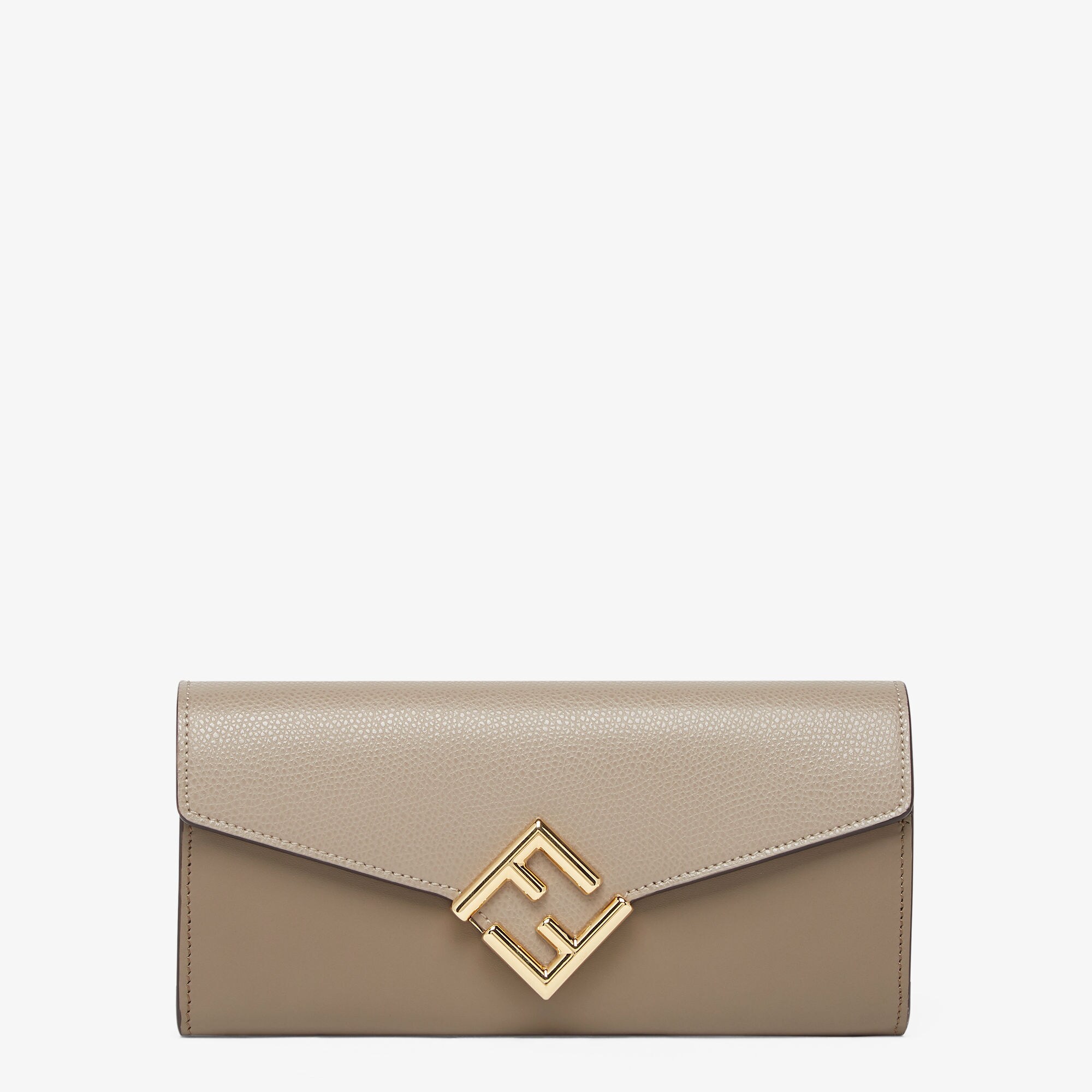 フェンディ FFダイヤモンド財布 グレー＆ダブグレー ツートンレザー 財布