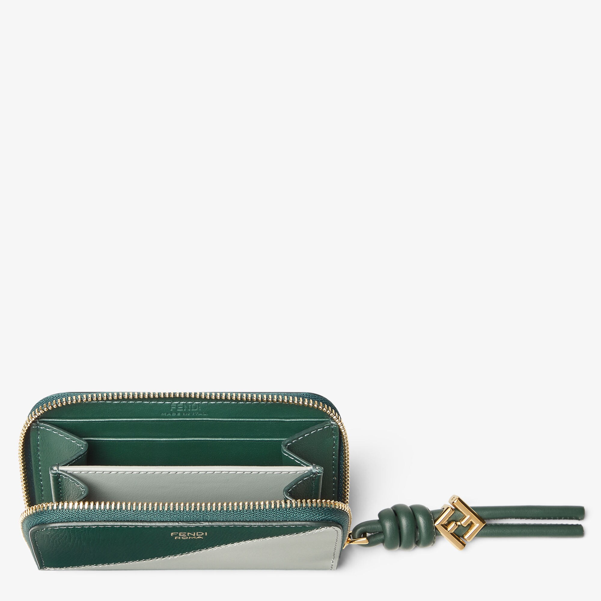 FFダイヤモンド ジップアラウンド財布 ミニ レザー グリーン | Fendi