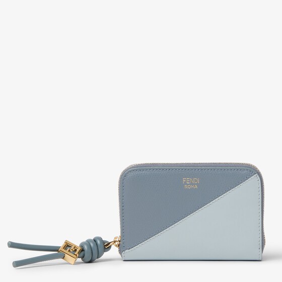Fendi Ff Diamonds Zip Around Mini In Blue