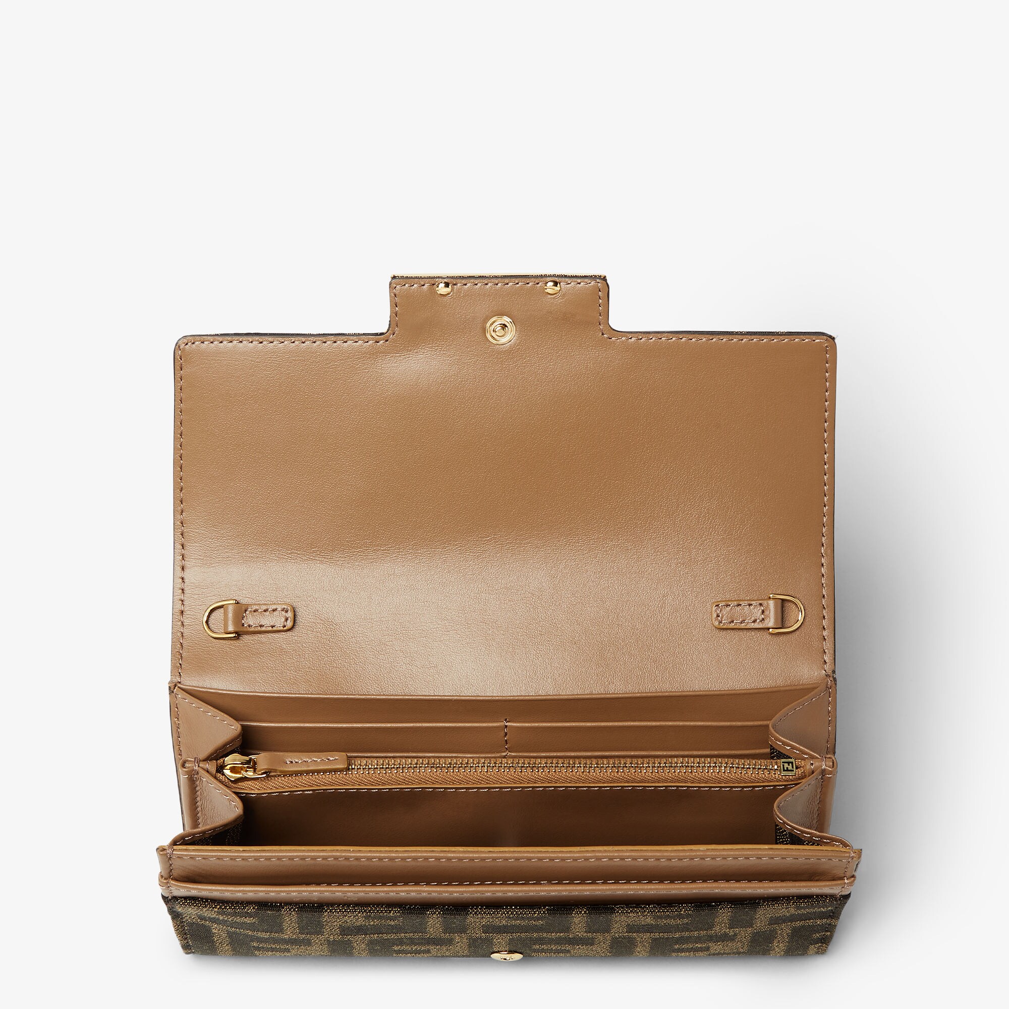 バゲット チェーン付き長財布 ファブリック ブラウン | Fendi バゲット チェーン付き長財布 ファブリック ブラウン | Fendi