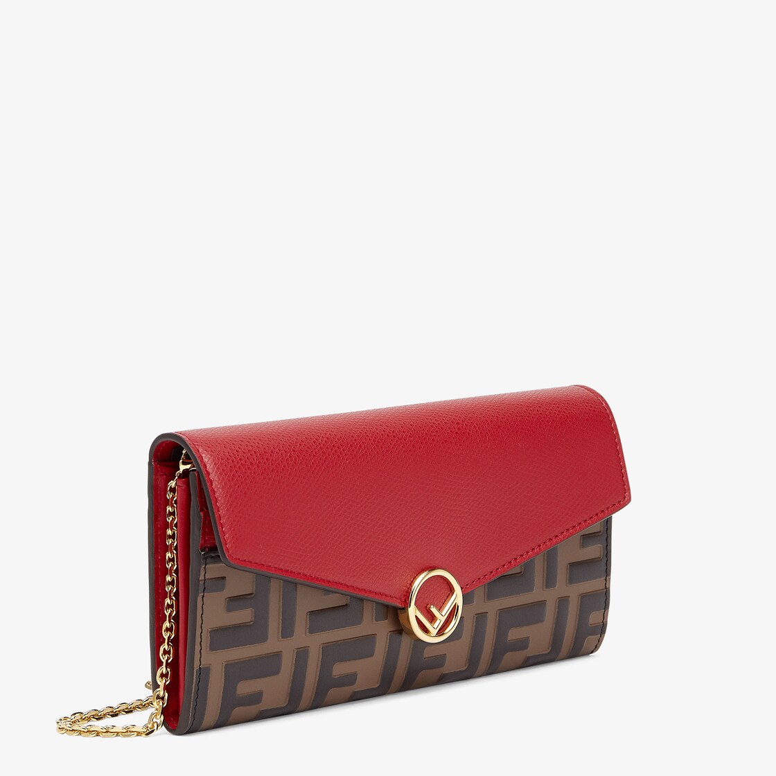 Fendi Continental Wallet with Chain in Red Leather — LSC INC