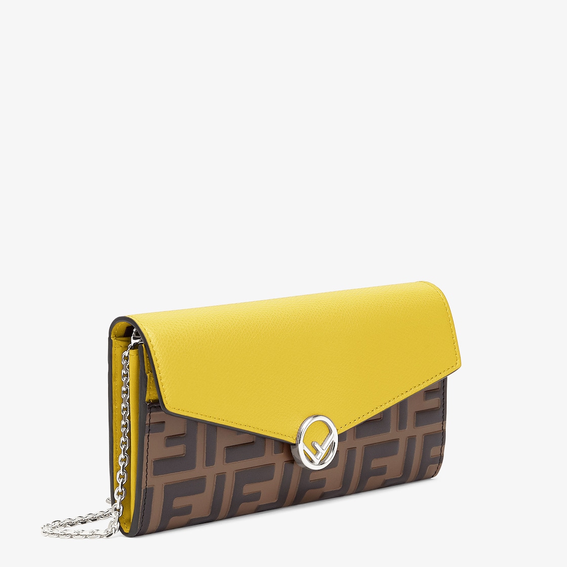 Continental With Chain - Yellow leather wallet