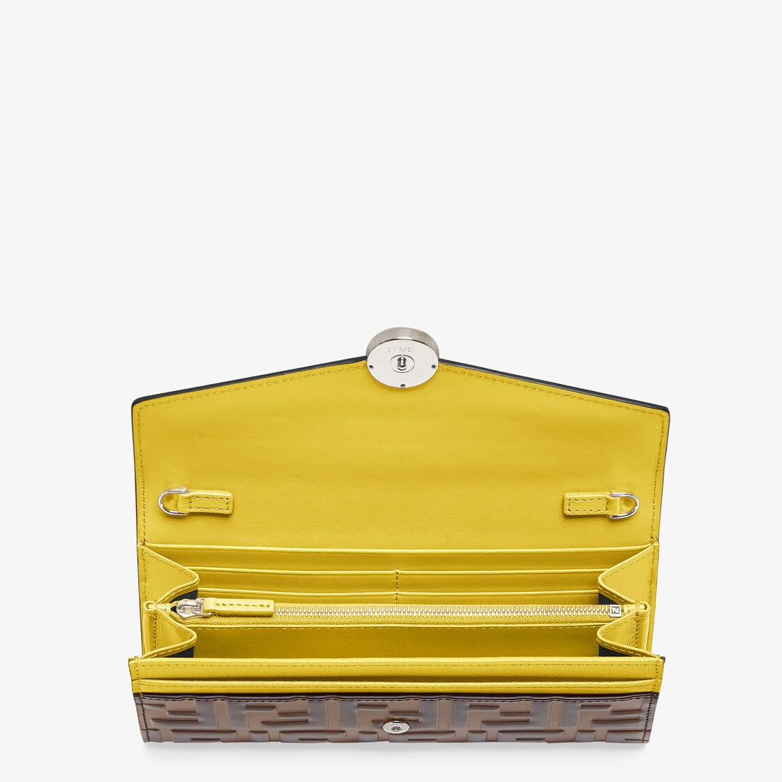 Fendi Yellow Leather Gusseted Card Holder — LSC INC