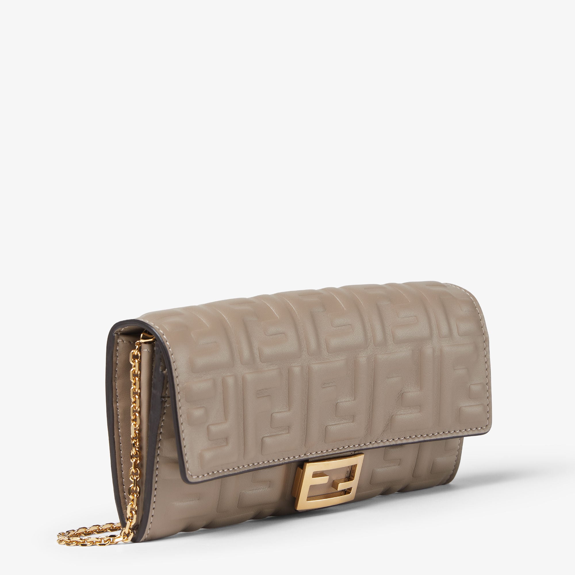 バゲット チェーン付き 長財布 レザー グレー | Fendi バゲット チェーン付き 長財布 レザー グレー | Fendi