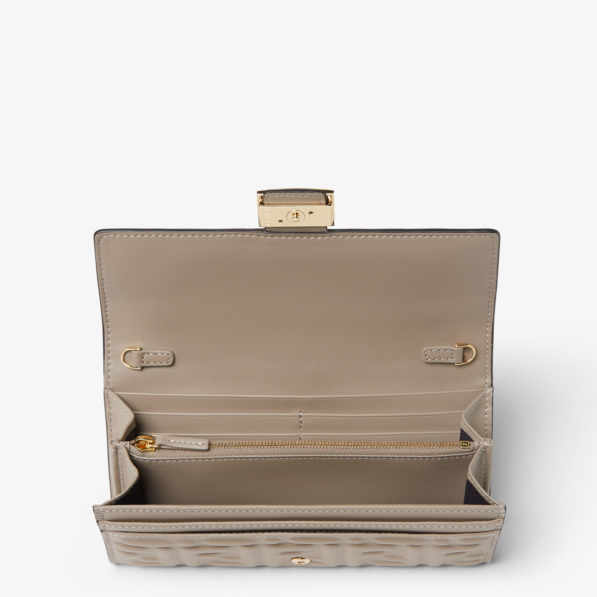 バゲット チェーン付き 長財布 レザー グレー | Fendi バゲット チェーン付き 長財布 レザー グレー | Fendi