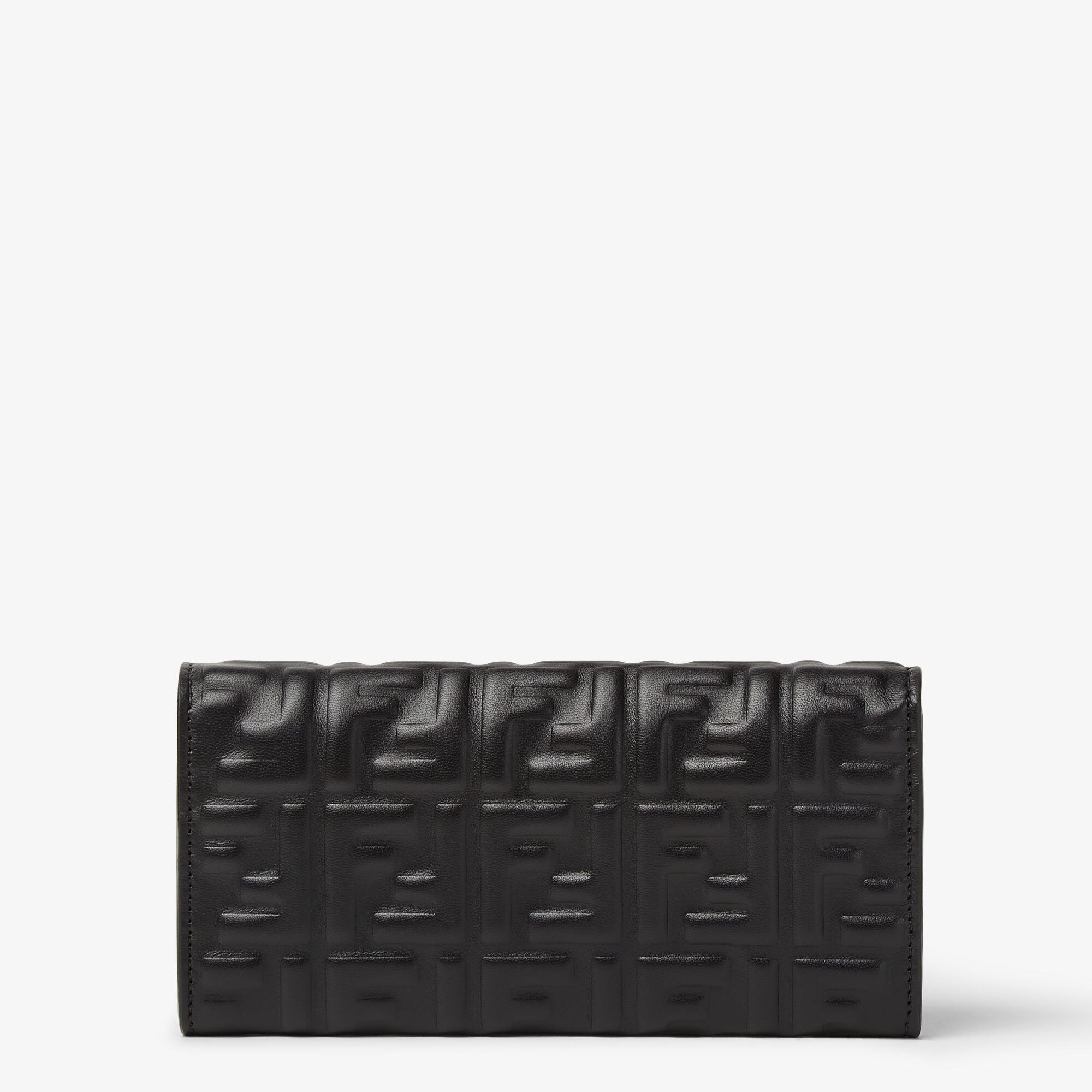 バゲット チェーン付き 長財布 レザー ブラック | Fendi