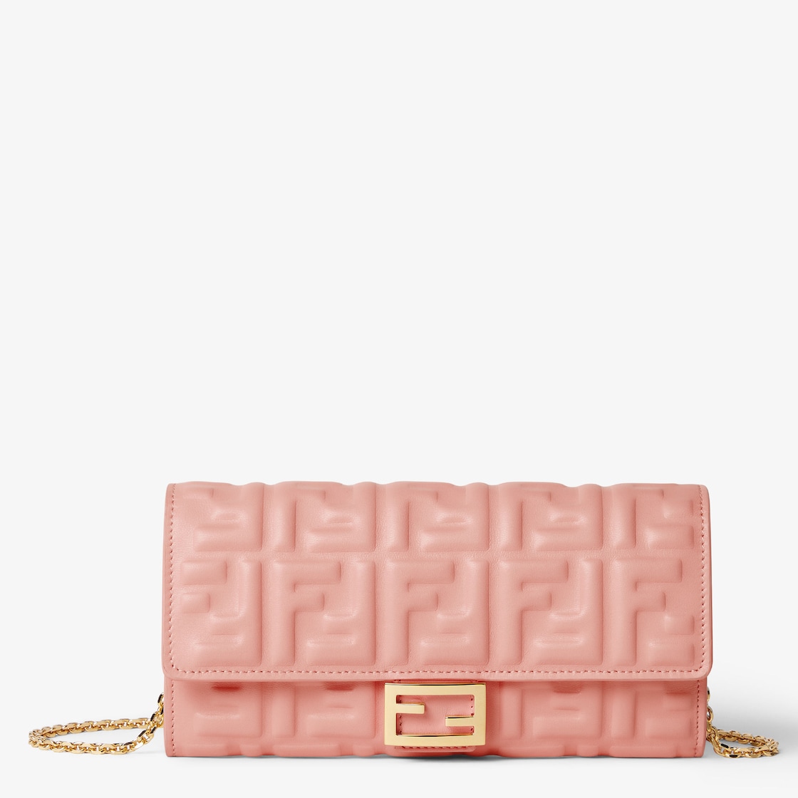 Baguette Continental With Chain Leather Pink - Image 1/4