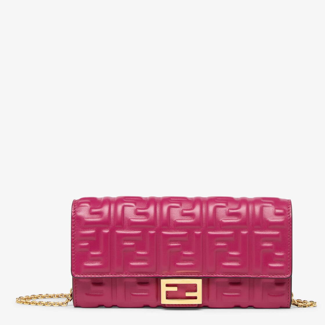 Baguette Continental - Pink FF nappa leather wallet