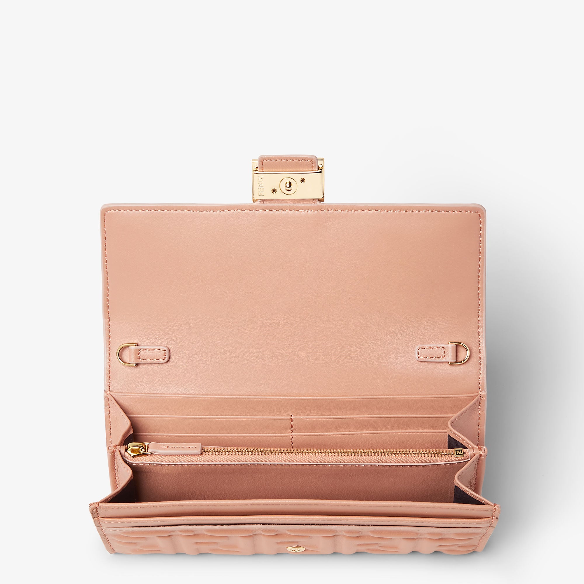 バゲット チェーン付き 長財布 レザー ピンク | Fendi バゲット チェーン付き 長財布 レザー ピンク | Fendi