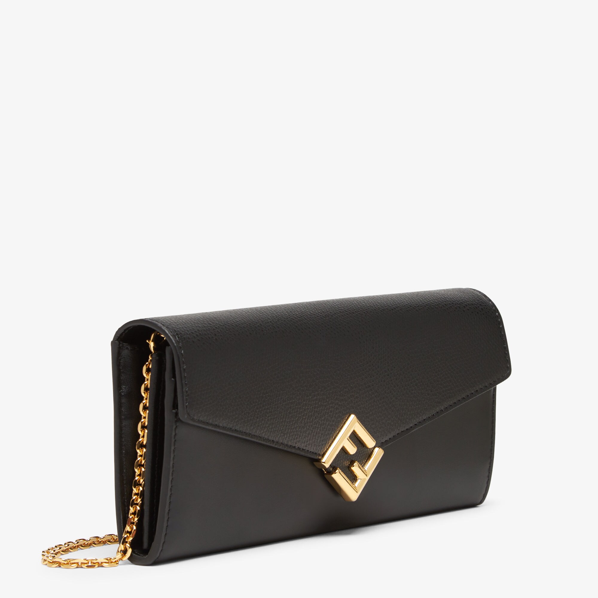 FF Diamonds Continental With Chain Leather Black | Fendi