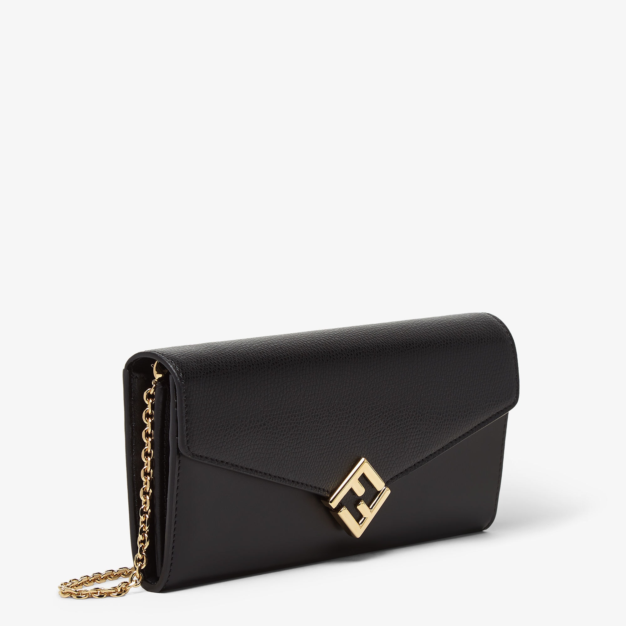 FFダイヤモンド チェーン付き 長財布 レザー ブラック | Fendi FFダイヤモンド チェーン付き 長財布 レザー ブラック | Fendi
