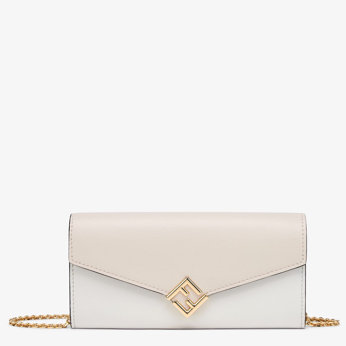 FFダイヤモンド チェーン付き 長財布 レザー ホワイト | Fendi FFダイヤモンド チェーン付き 長財布 レザー ホワイト | Fendi
