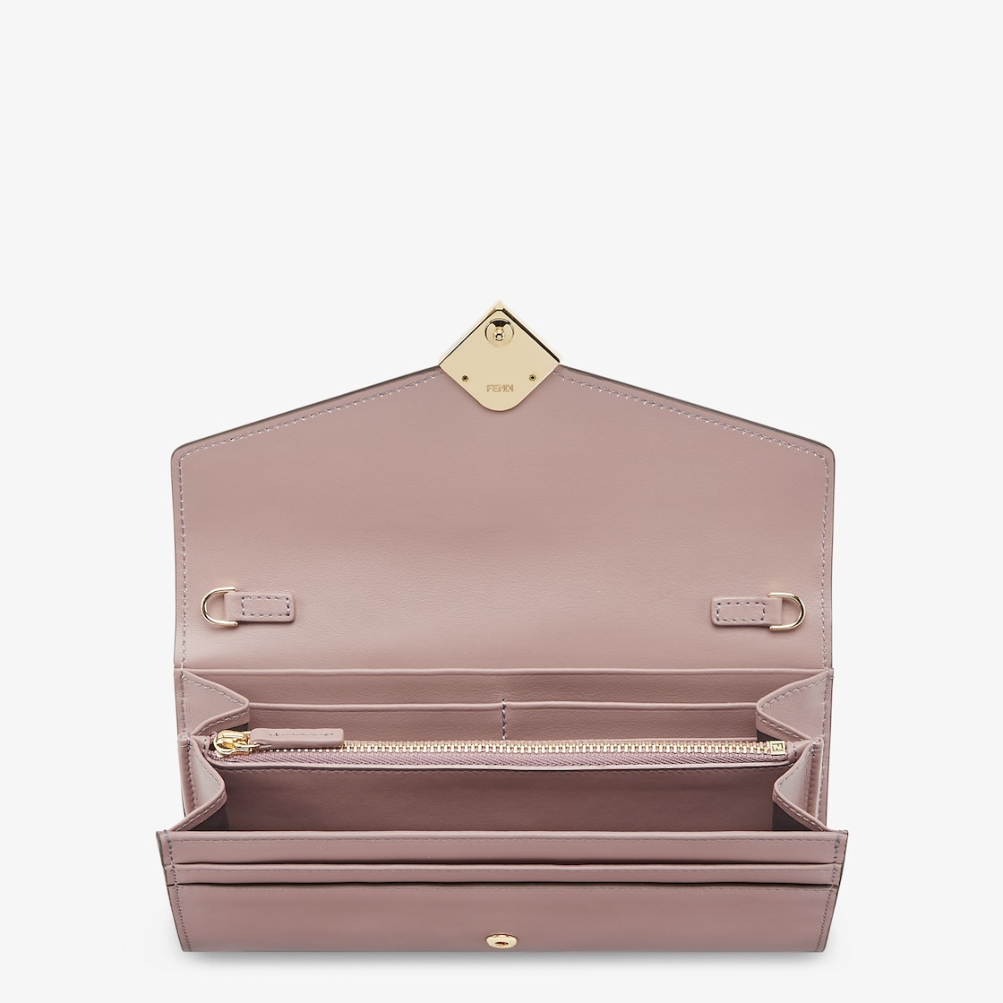 FFダイヤモンド チェーン付き 長財布 レザー ピンク | Fendi FFダイヤモンド チェーン付き 長財布 レザー ピンク | Fendi
