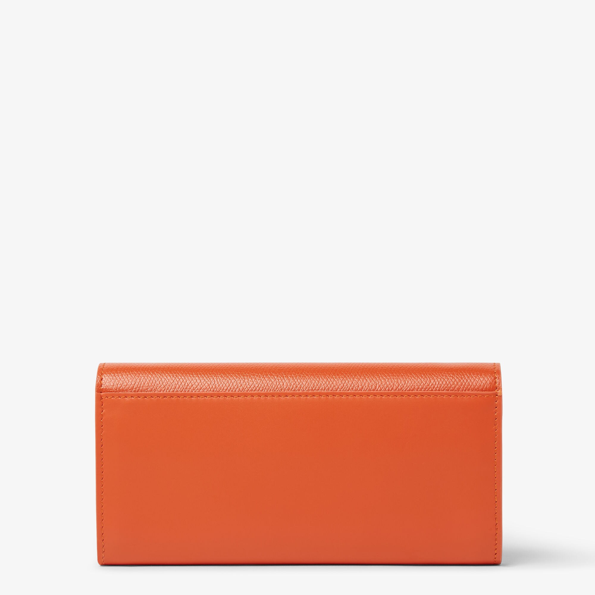 FFダイヤモンド チェーン付き 長財布 レザー オレンジ | Fendi