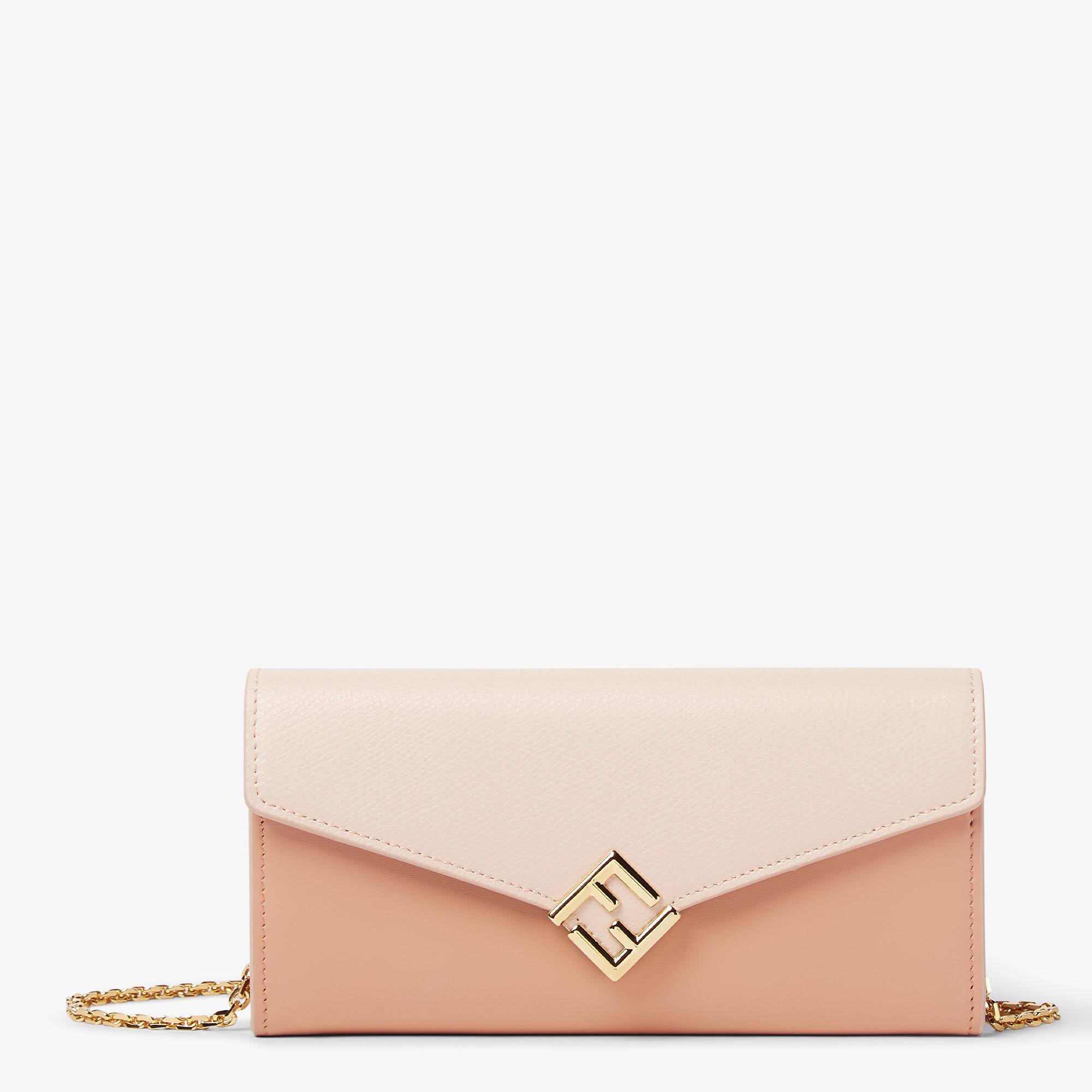 FF Diamonds Continental With Chain Leather Pink | Fendi FF Diamonds Continental With Chain Leather Pink | Fendi