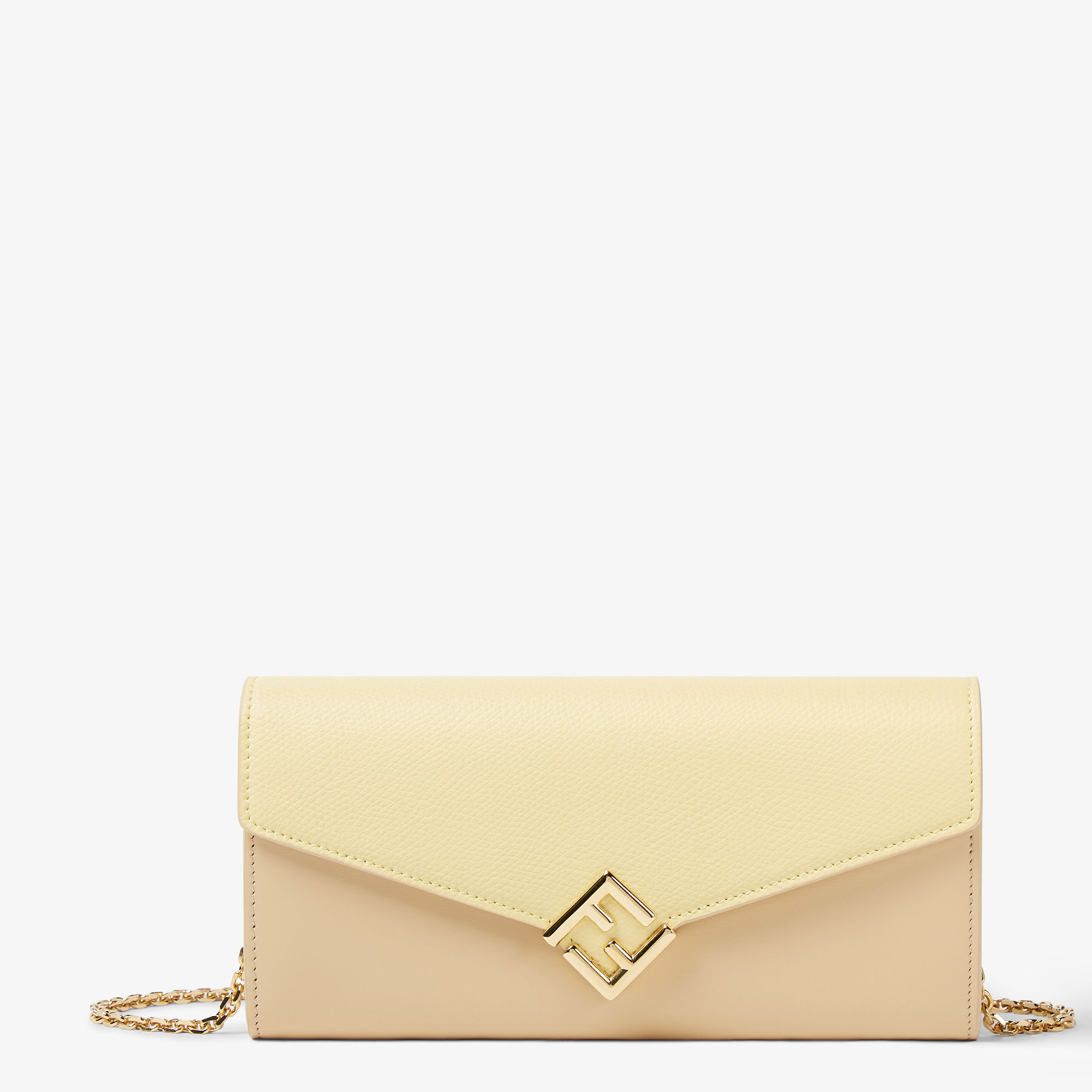 FFダイヤモンド チェーン付き 長財布 レザー イエロー | Fendi FFダイヤモンド チェーン付き 長財布 レザー イエロー | Fendi