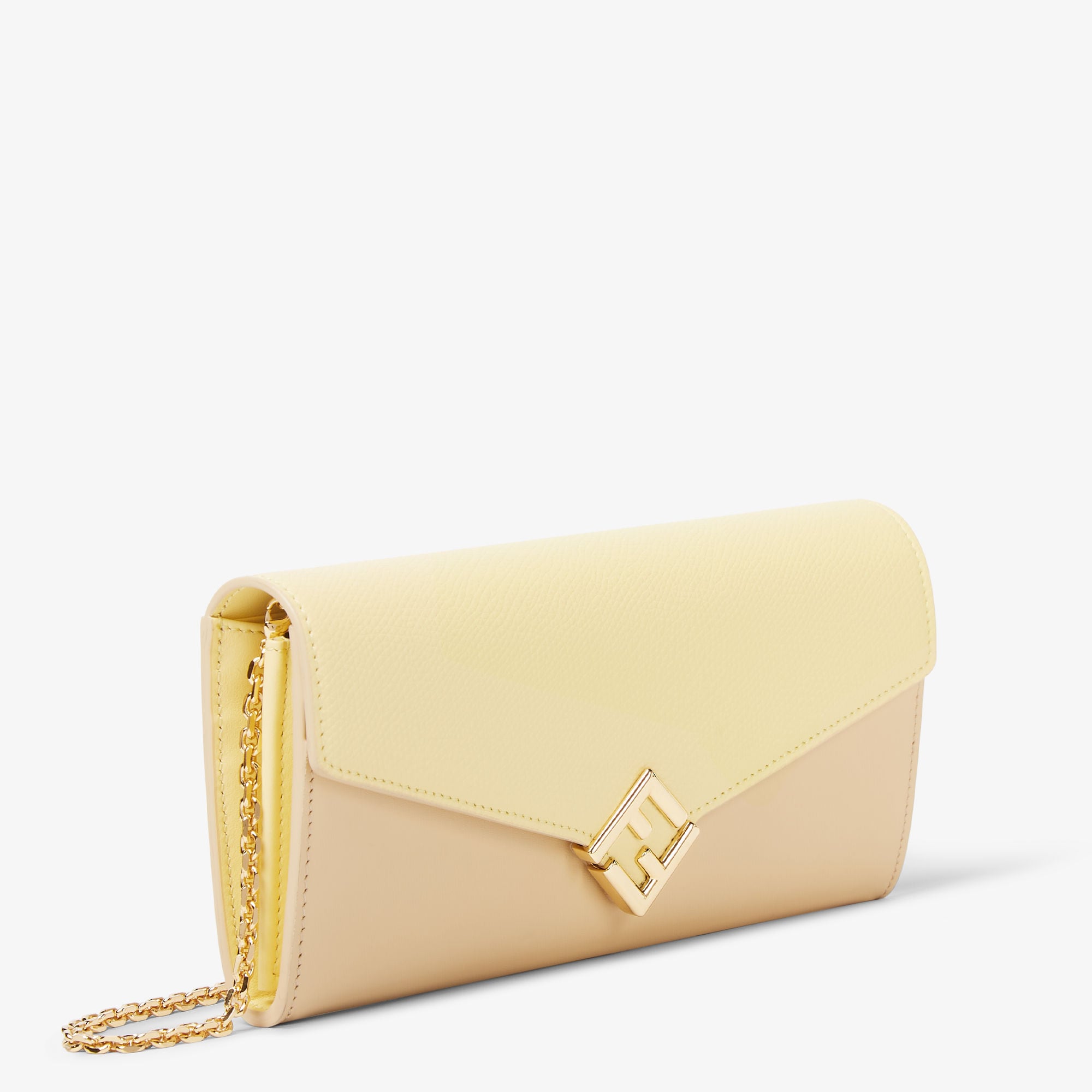 FFダイヤモンド チェーン付き 長財布 レザー イエロー | Fendi FFダイヤモンド チェーン付き 長財布 レザー イエロー | Fendi