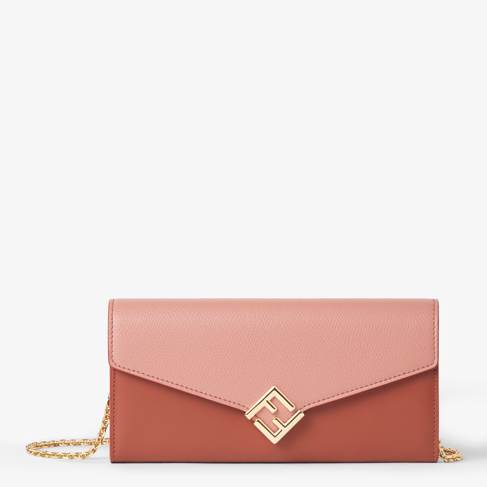 FF Diamonds Continental With Chain Leather Pink | Fendi