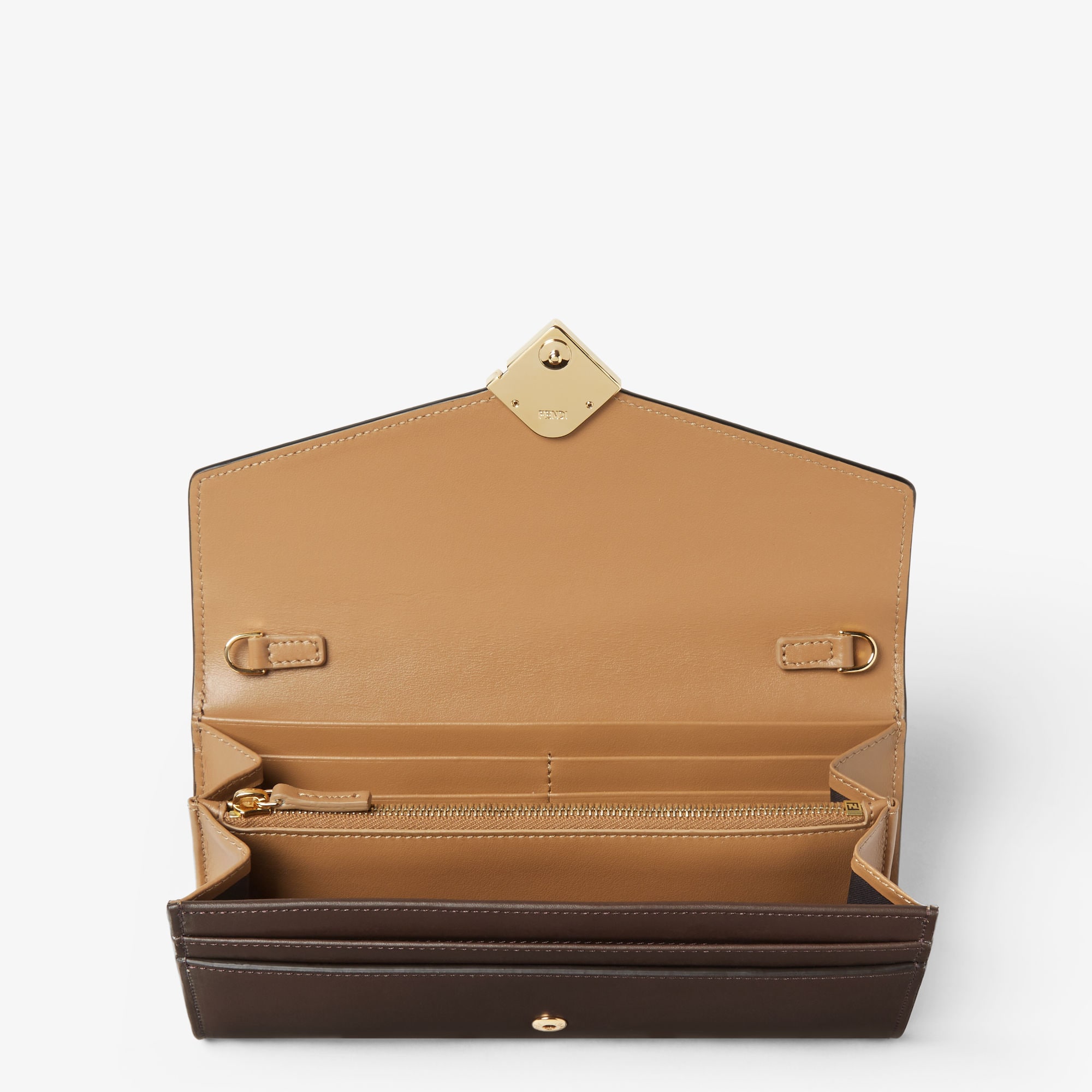 FENDI FFロゴ 長財布 ブラウン FENDI フェンディ 長財布 メンズ FF柄 ズッカ ロゴ バイカラー