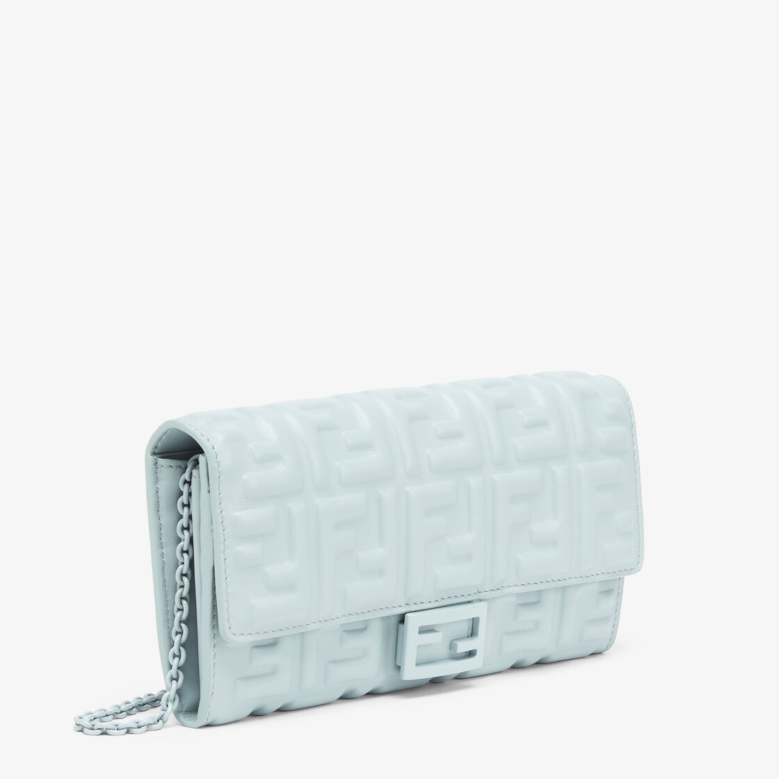 Baguette Continental Wallet With Chain Leather Light blue - Image 2/4