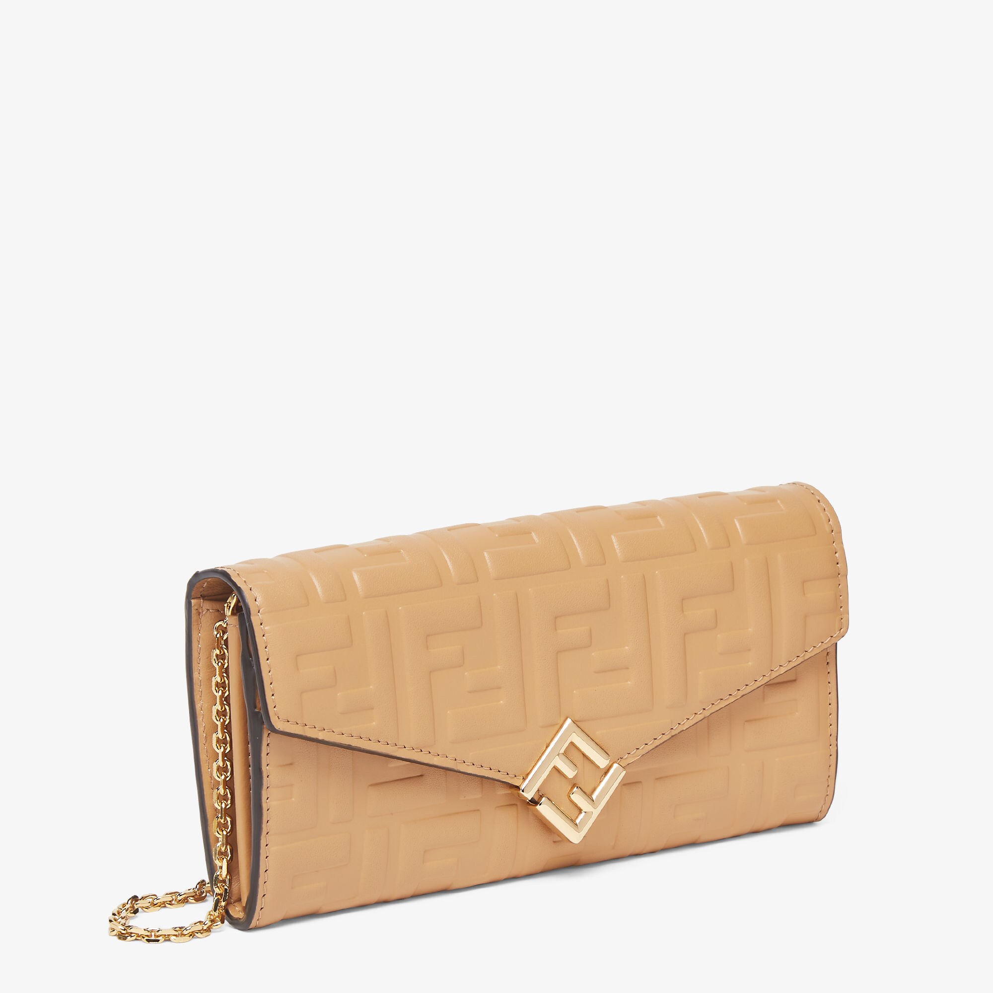 FF Diamonds Continental With Chain Leather Brown | Fendi