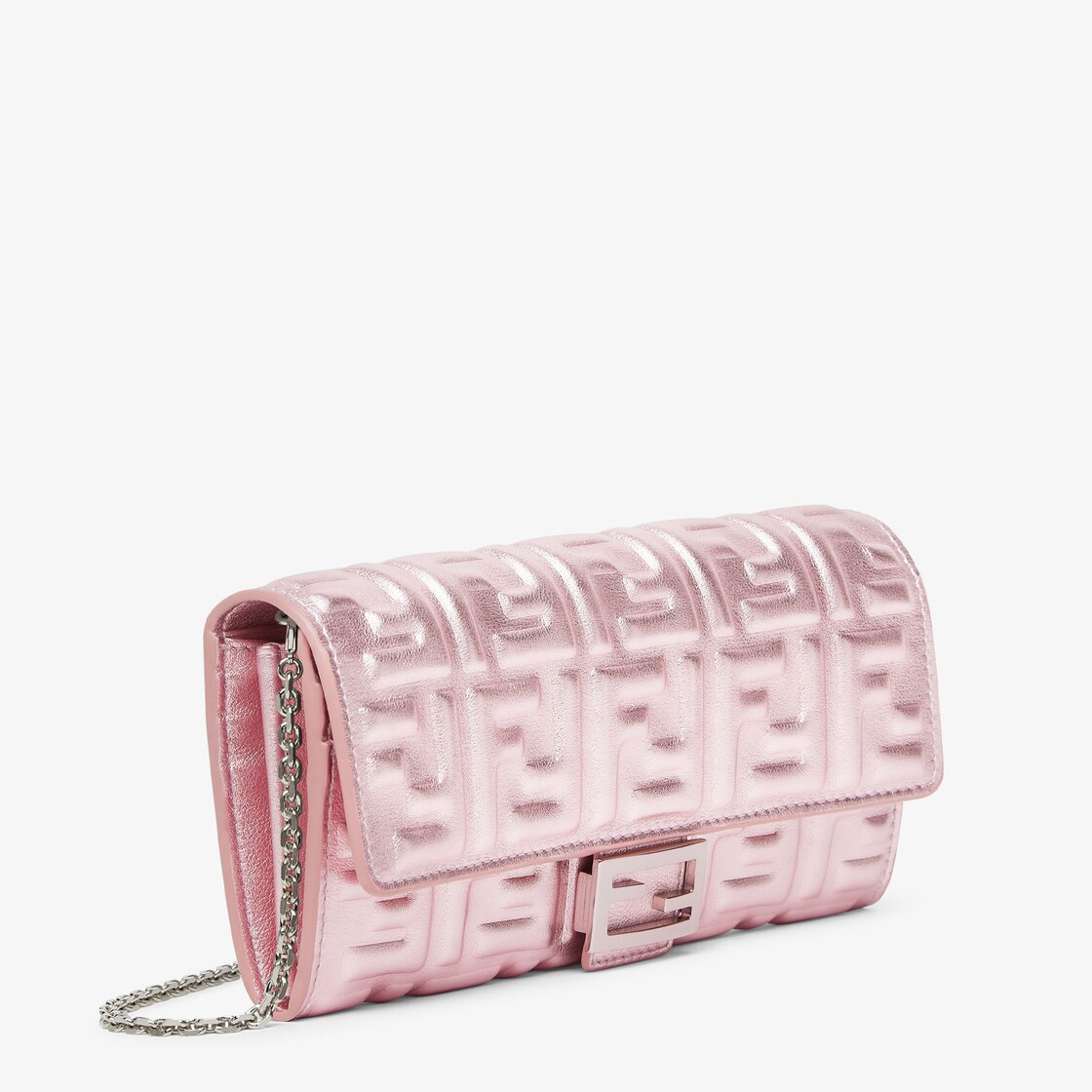 Baguette Continental With Chain Leather Pink - Image 2/4