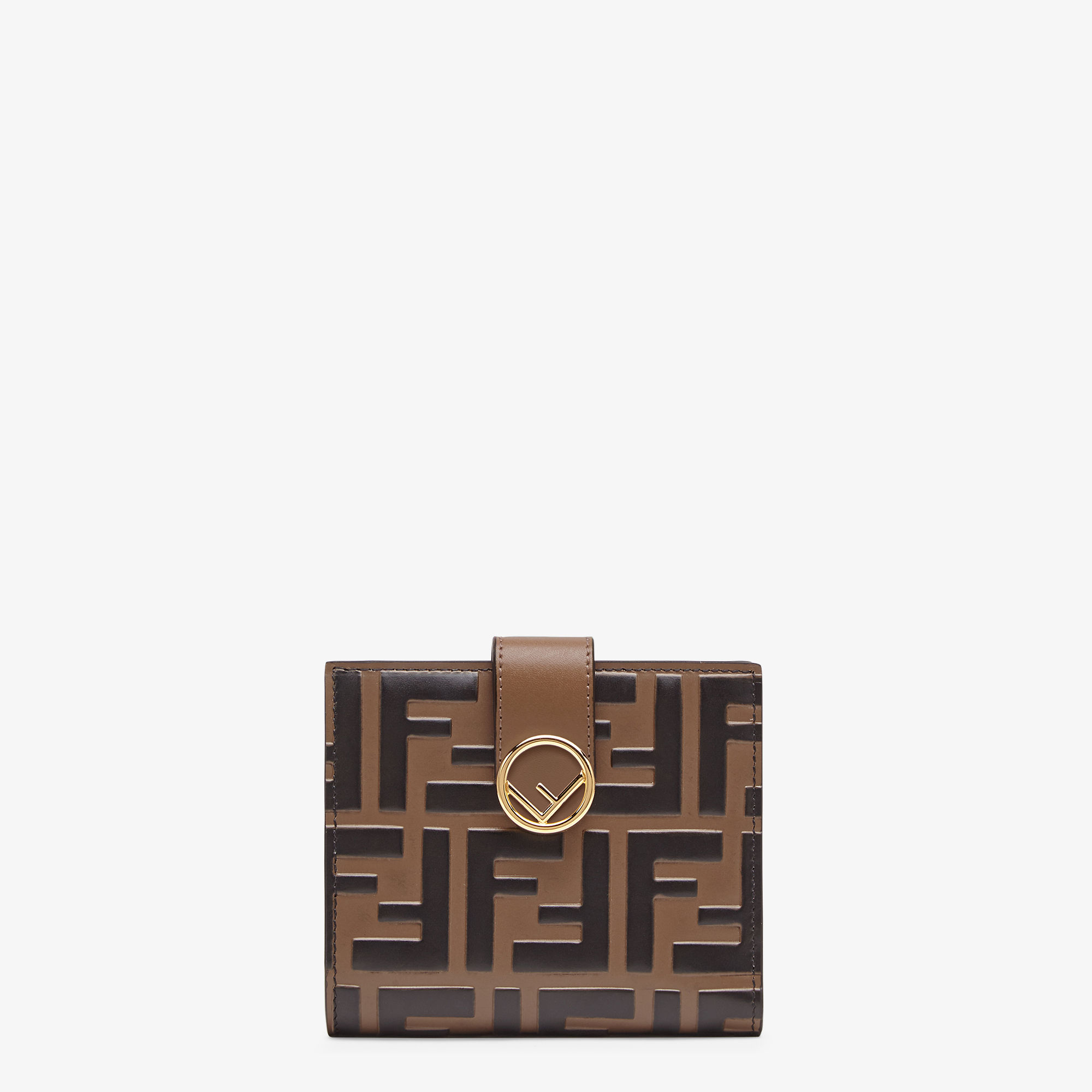 エフ イズ フェンディ 二つ折り財布 - ブラウンレザー コンパクト財布 | Fendi