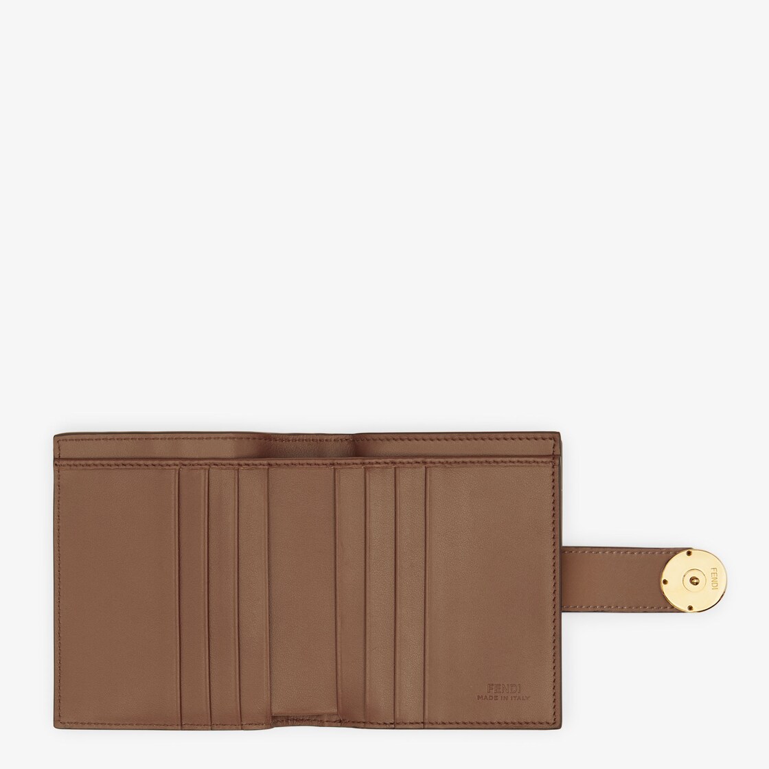 Bifold - Brown leather compact wallet | Fendi