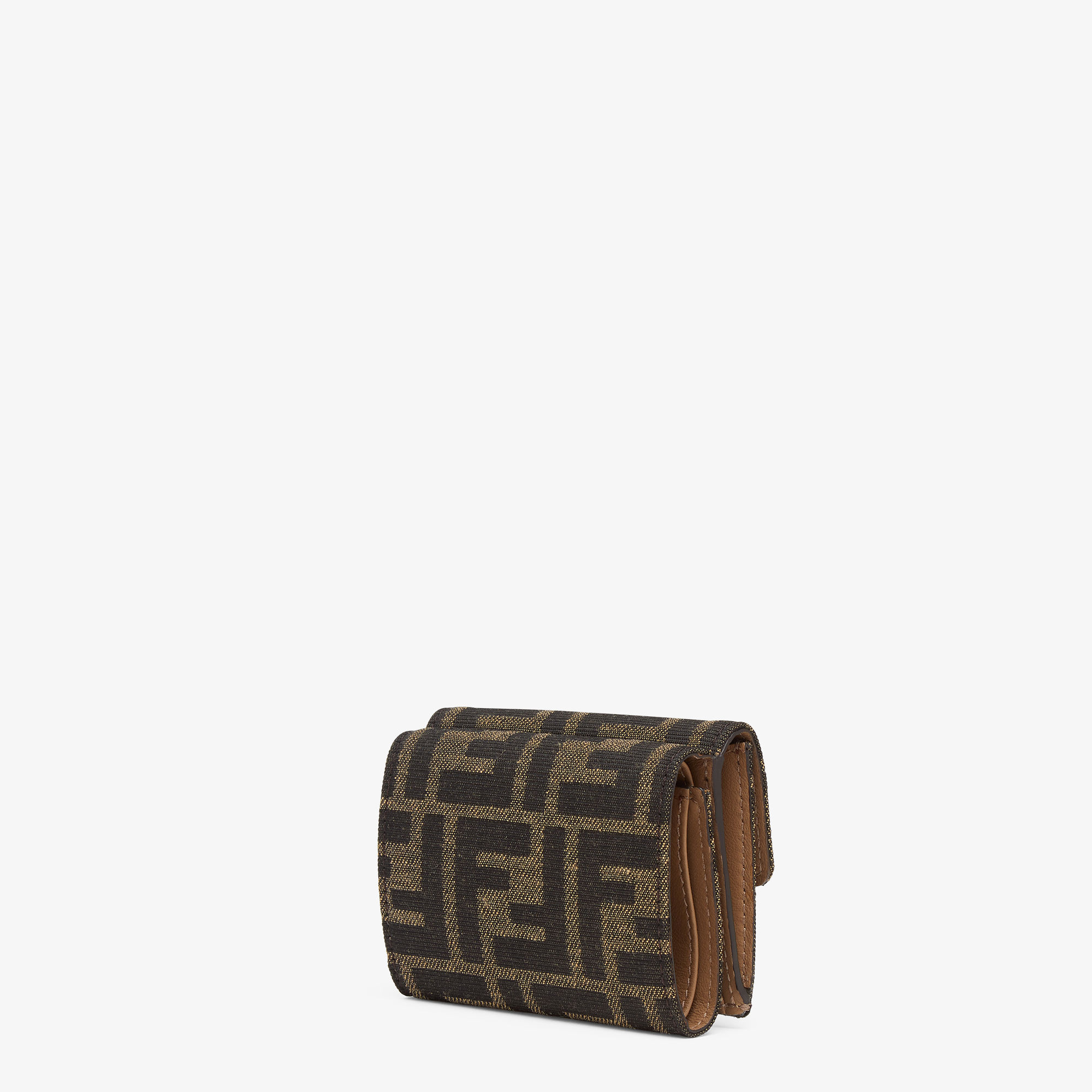 バゲット マイクロ 三つ折り財布 ファブリック ブラウン | Fendi