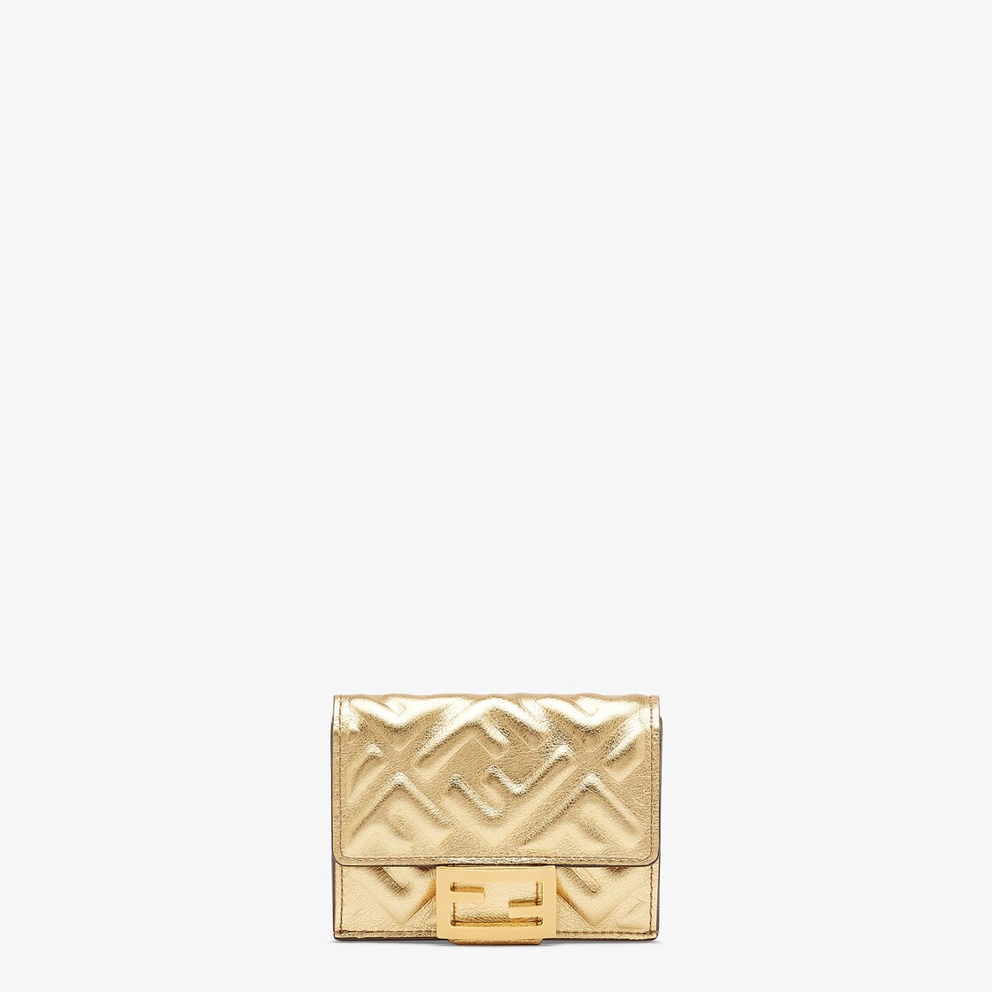 Micro Trifold - Golden leather wallet | Fendi