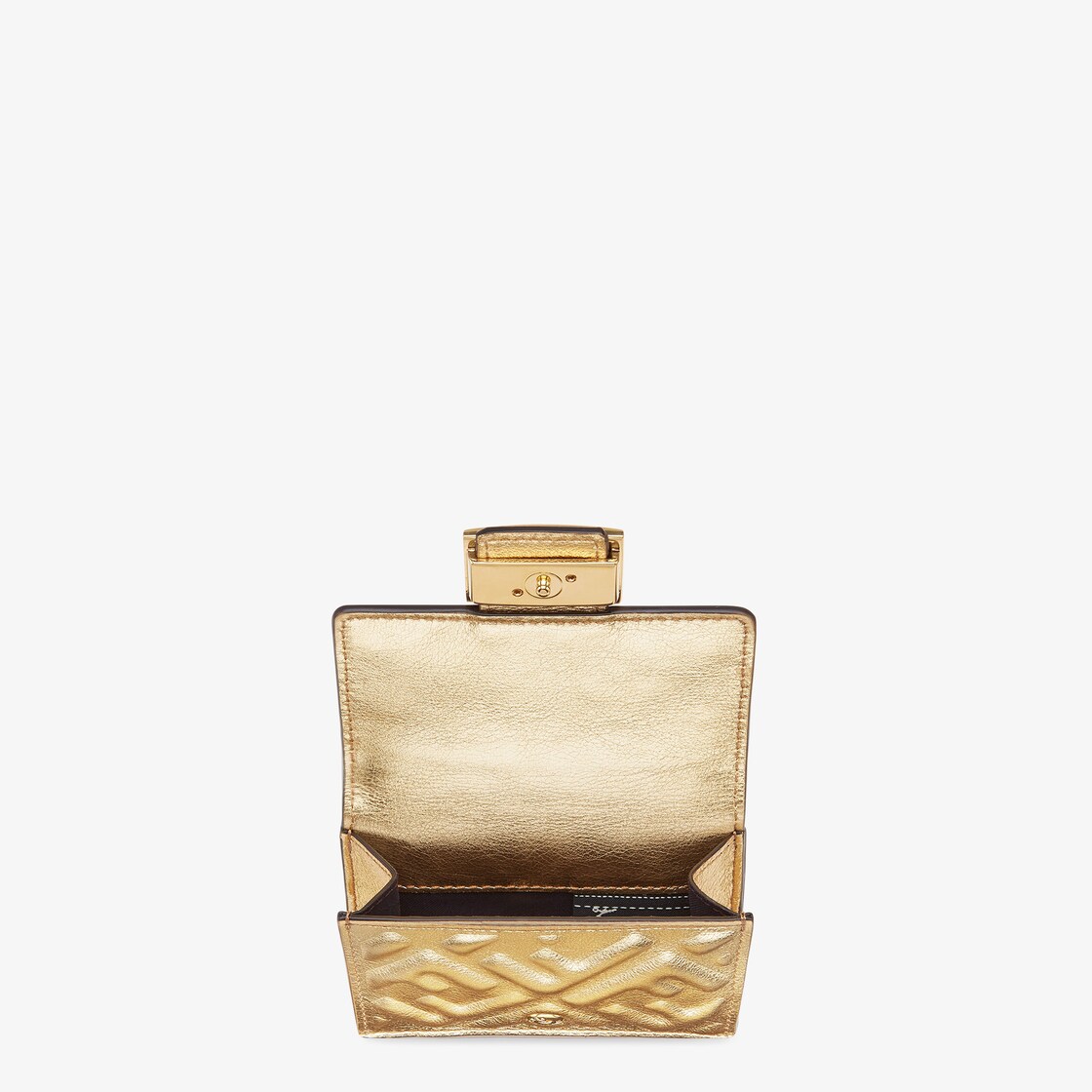 バゲット マイクロ 三つ折り財布 - ゴールドレザー 財布 | Fendi